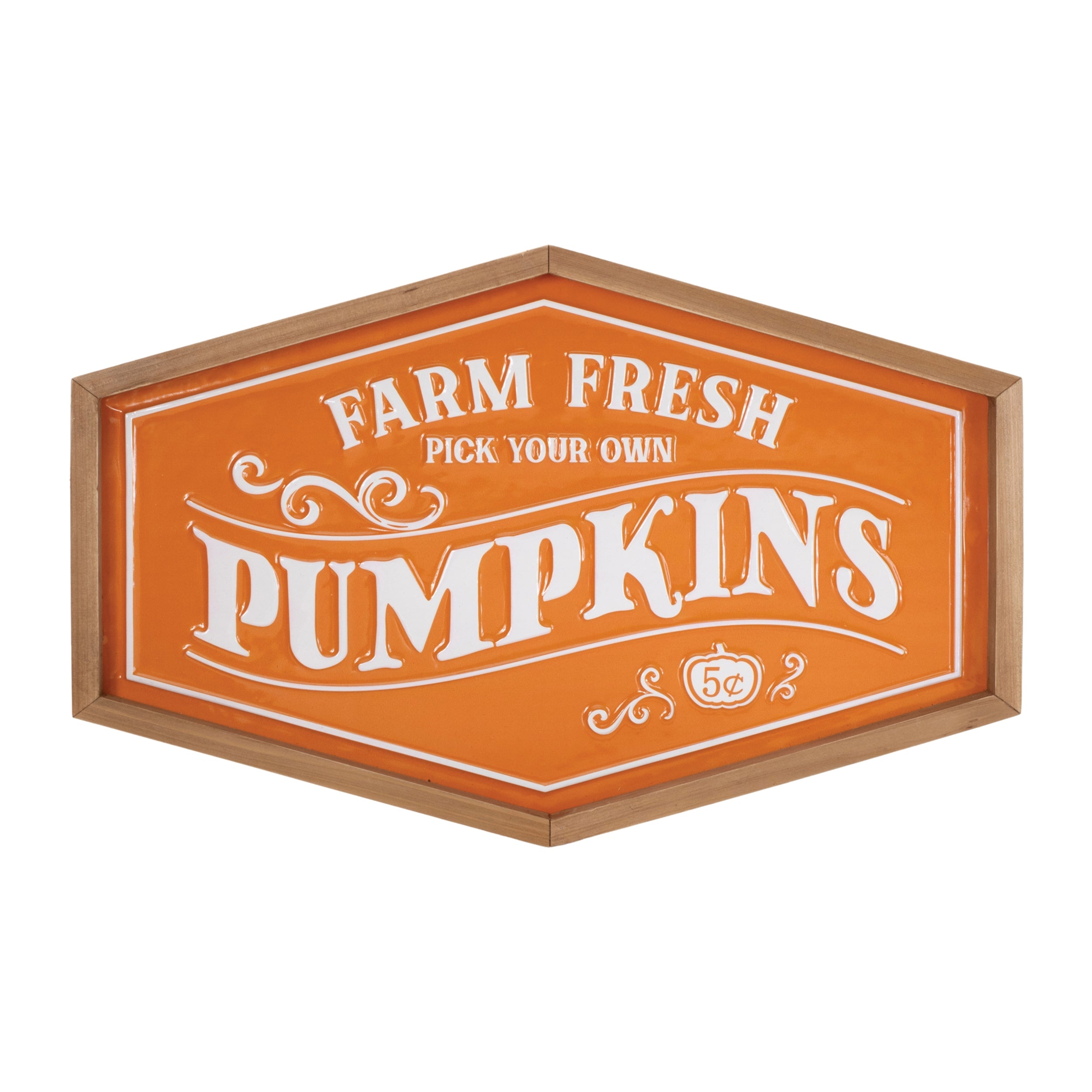 Farm Fresh Pumpkins Sign 19.5"L x 12.5"H Iron/Wood