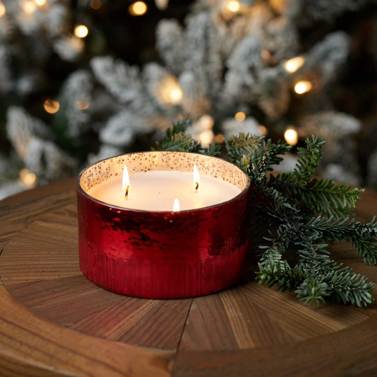 Cranberry Woods Glass Candle