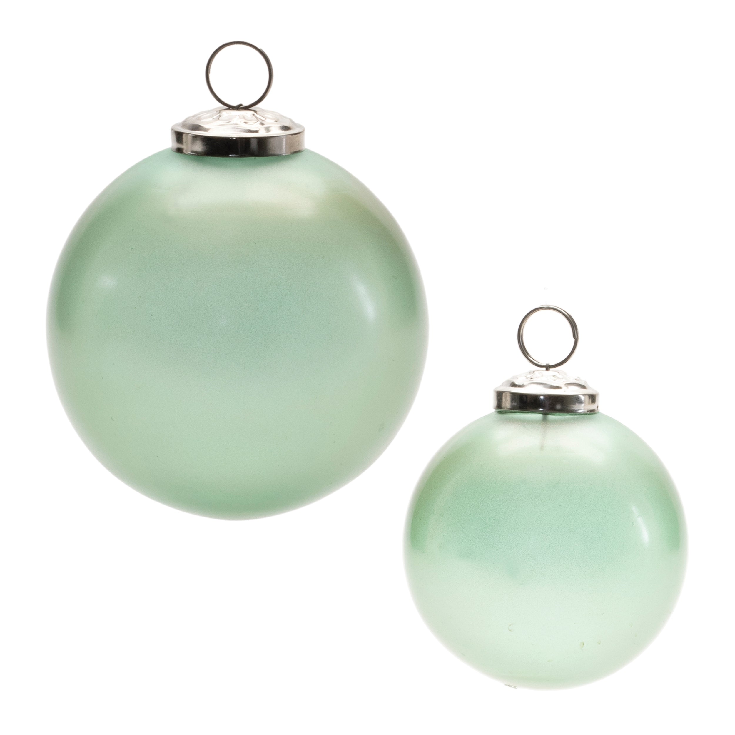 Ball Ornament (Set of 2) 3"D, 4"D Glass