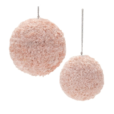 Ball Ornament (Set of 2) 3"D, 4"D /Polyester