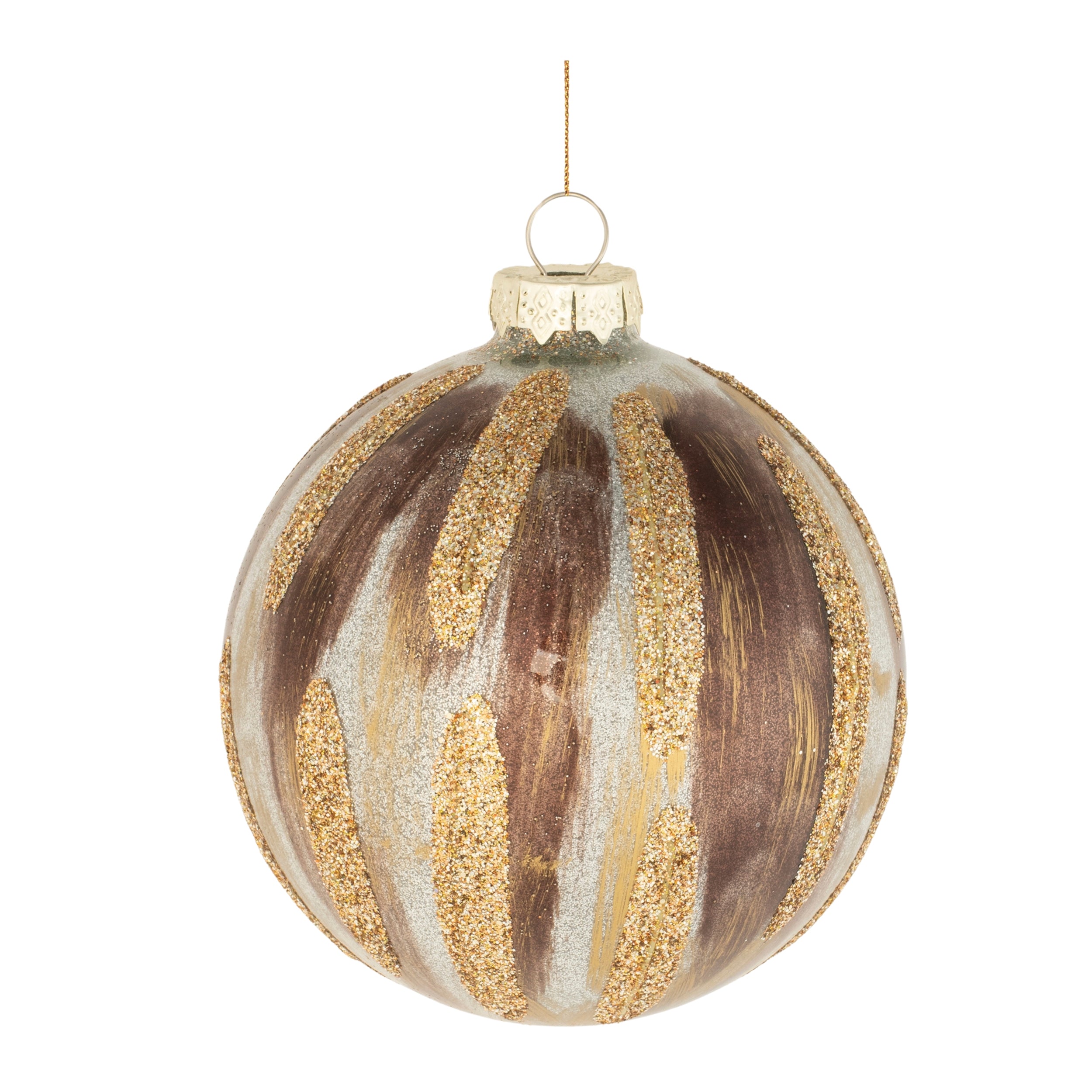 Ball Ornament 4”D Glass