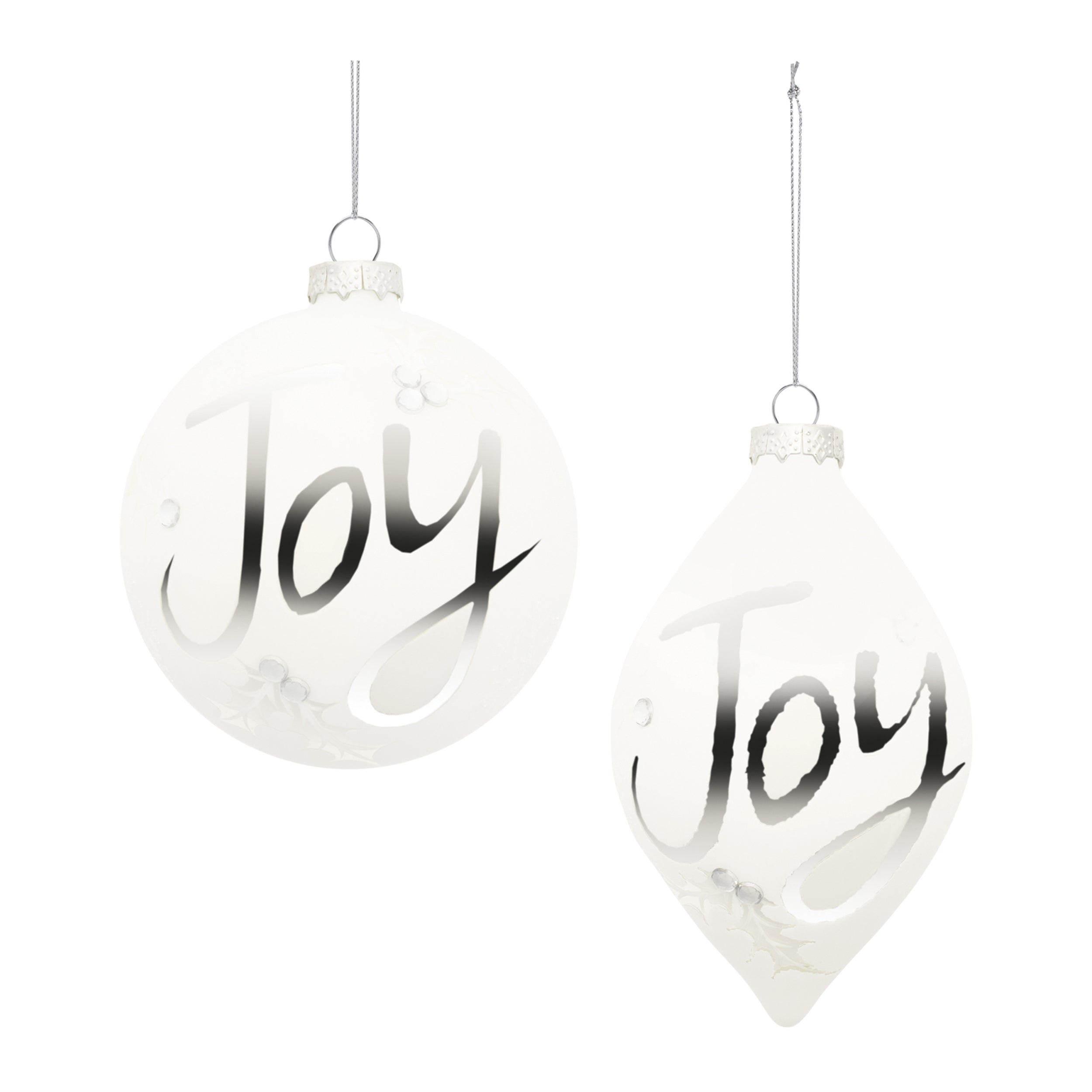 Ornament (2 Asst) 4"D, 5"H Glass