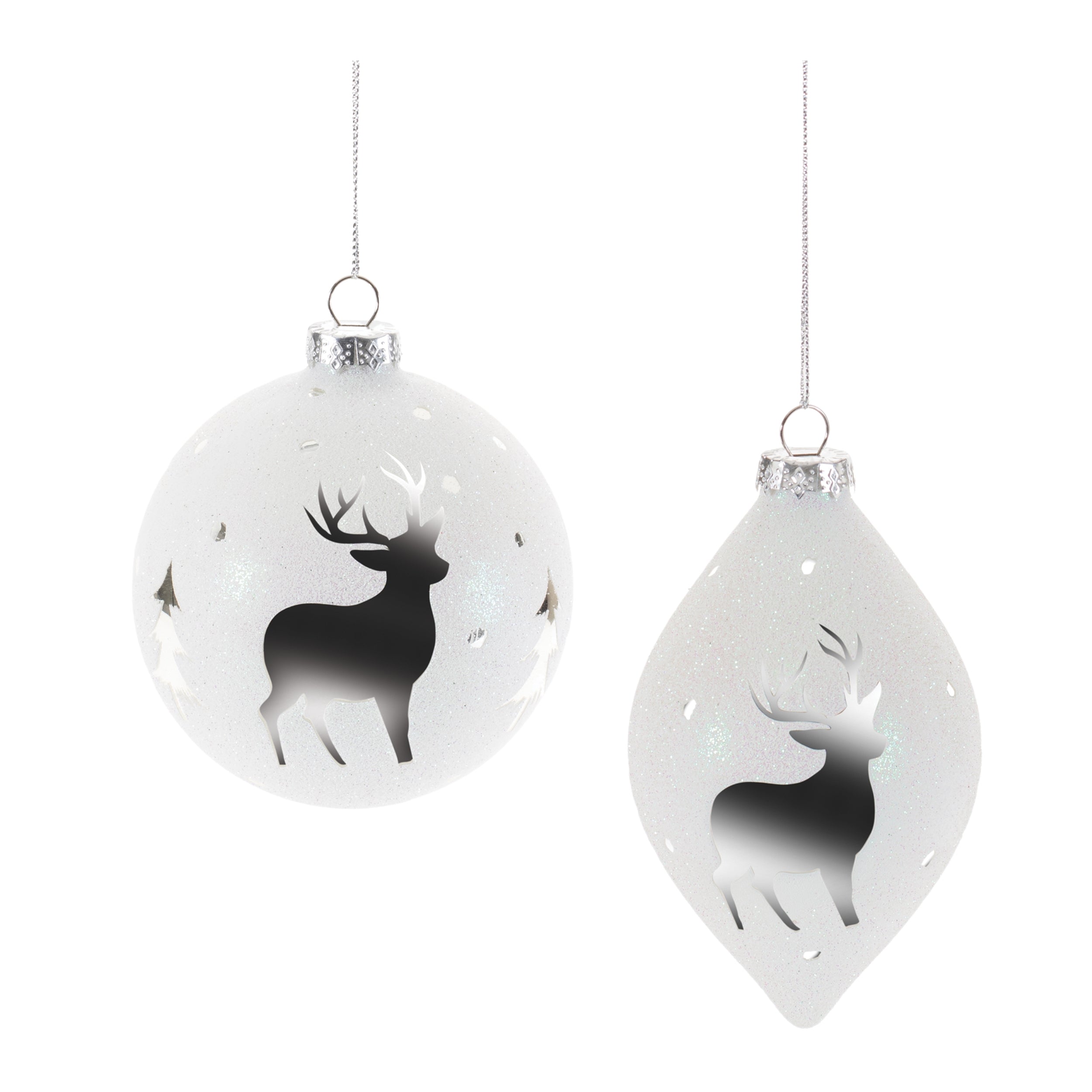 Ornament (2 Asst) 4"D, 5"H Glass