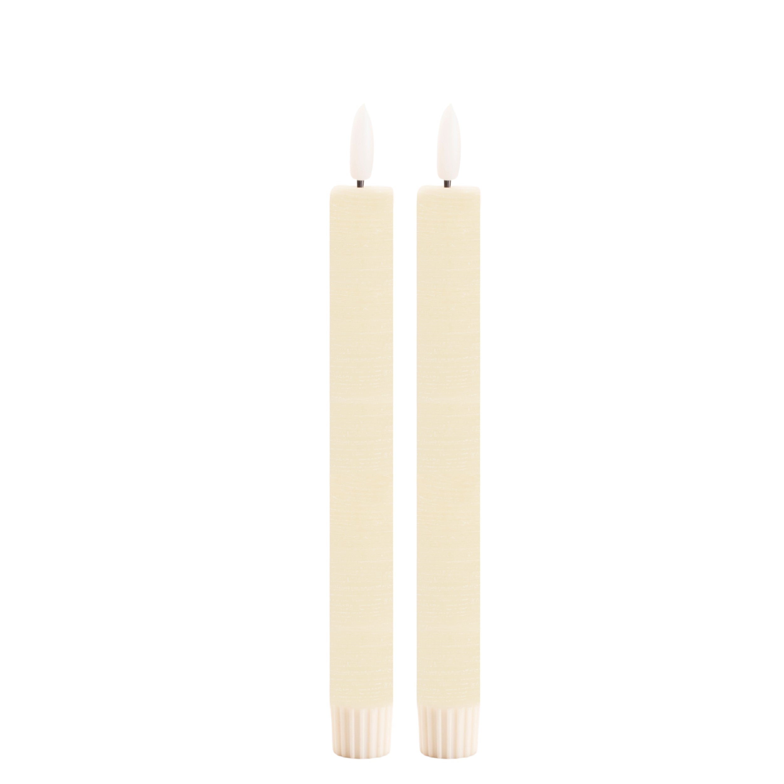 FIA Wick Taper Candle CR (Set of 2) 9.5”H Wax/ 2 AAA Batteries Not Included