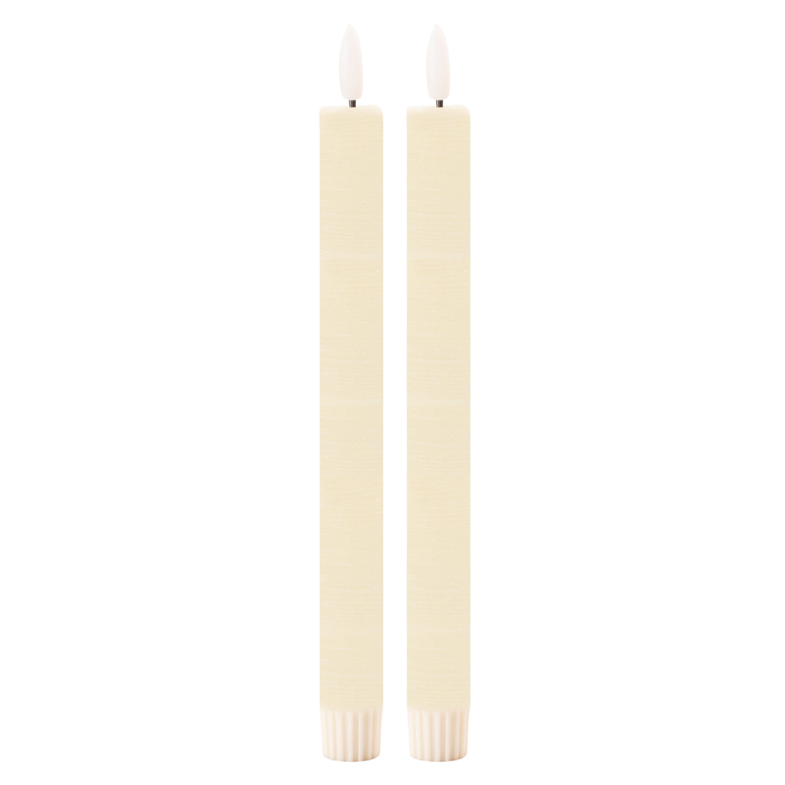 FIA Wick Taper Candle CR (Set of 2) 11”H Wax/ 2 AAA Batteries Not Included