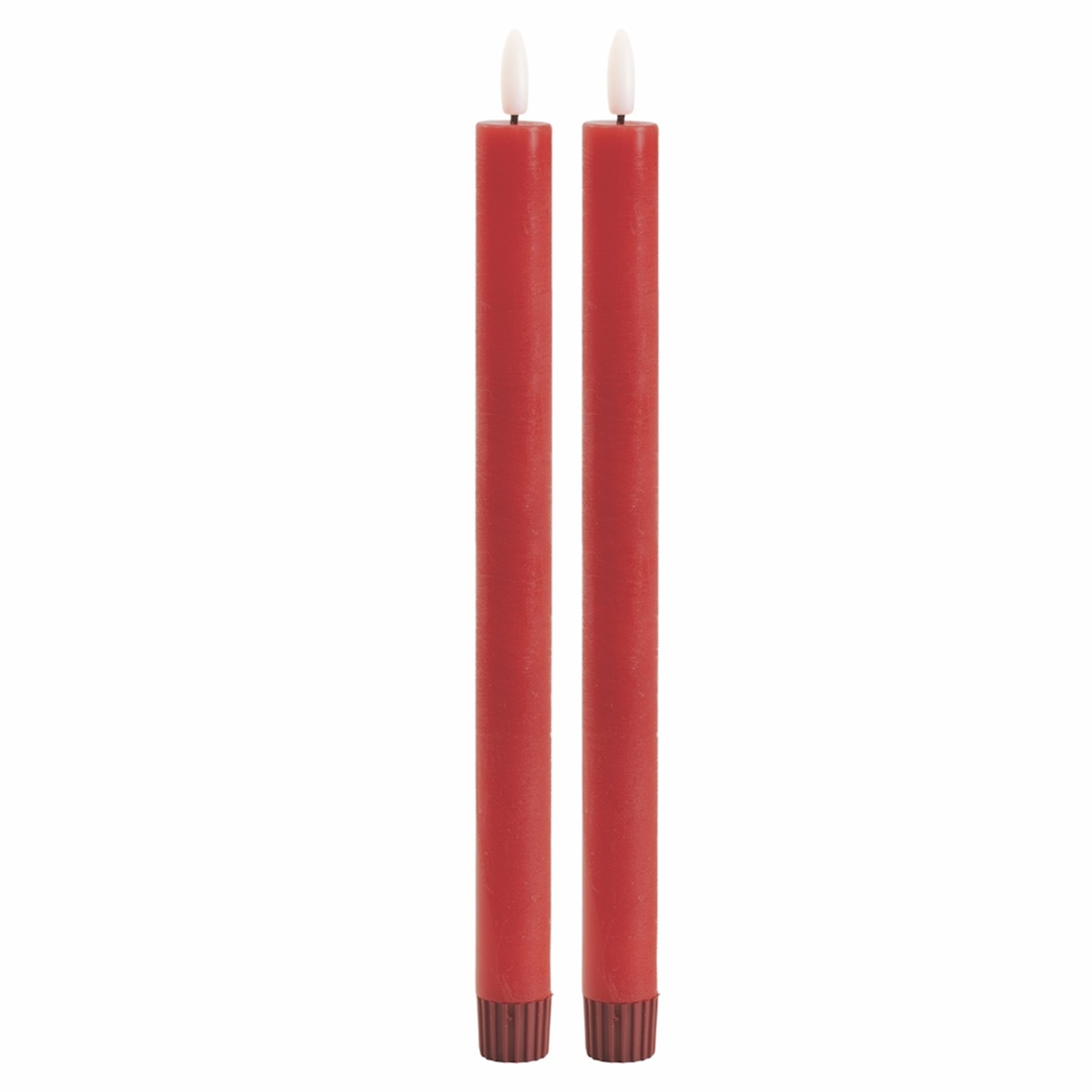 FIA Wick Taper Candle RD (Set of 2) 11”H Wax/ 2 AAA Batteries Not Included
