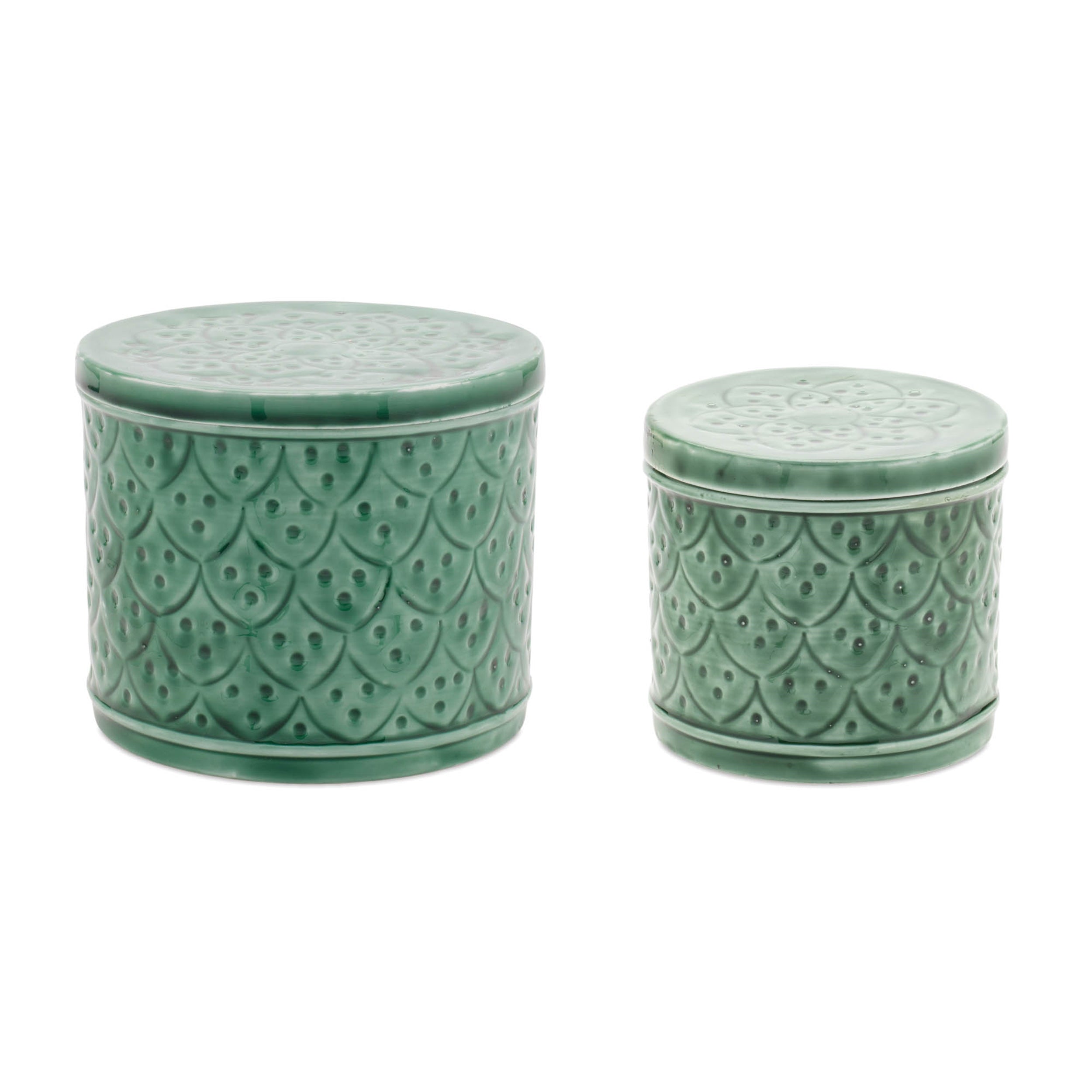 Container (Set of 2) 5"D x 4.5"H, 5.5"D x 5"H Iron