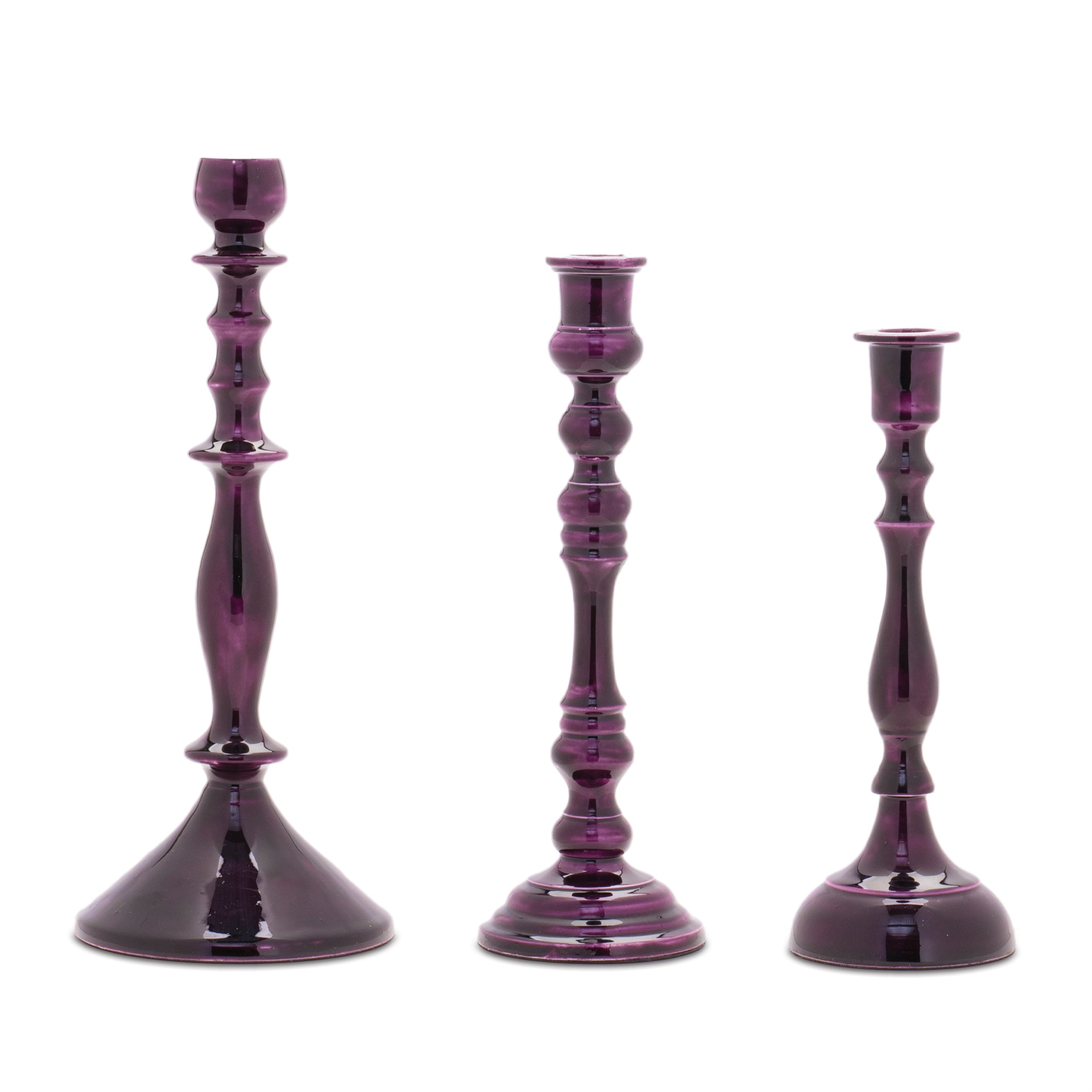 Candle Holder (Set of 3) 9"H, 10.5"H, 12"H Aluminum