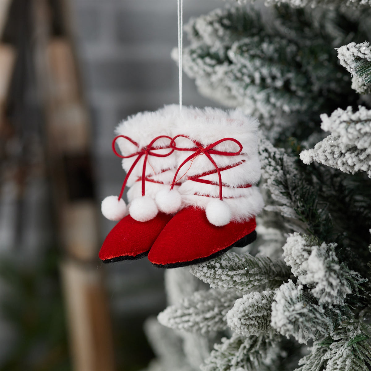 Festive Snow Shoe Ornament (Set of 4)