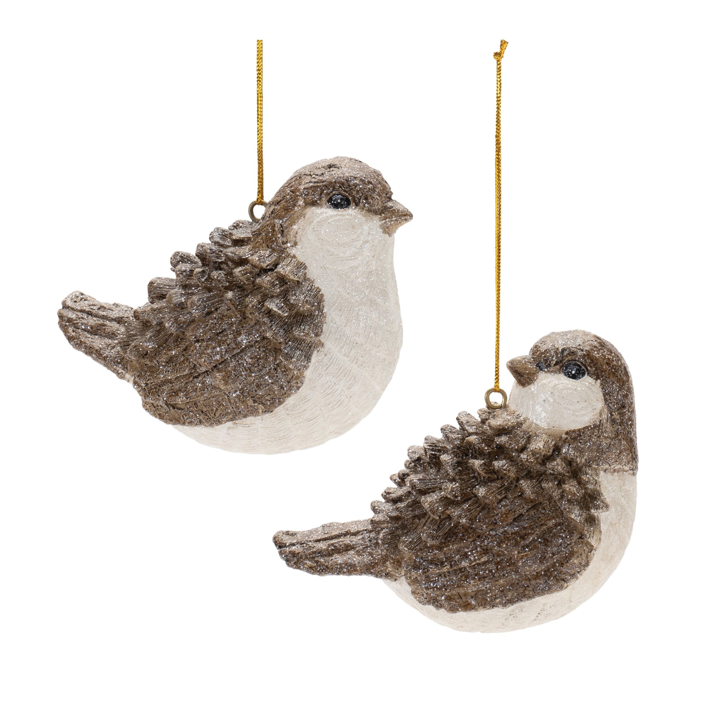 Bird Ornament (2 Asst) 4.5"L x 3"H Resin