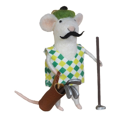 Felt Golfer Mouse Ornament