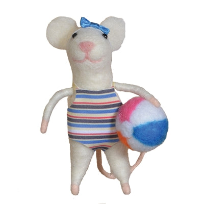 Felt Swimmer Gal Mouse Ornament