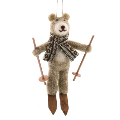Felt Bear on Skis