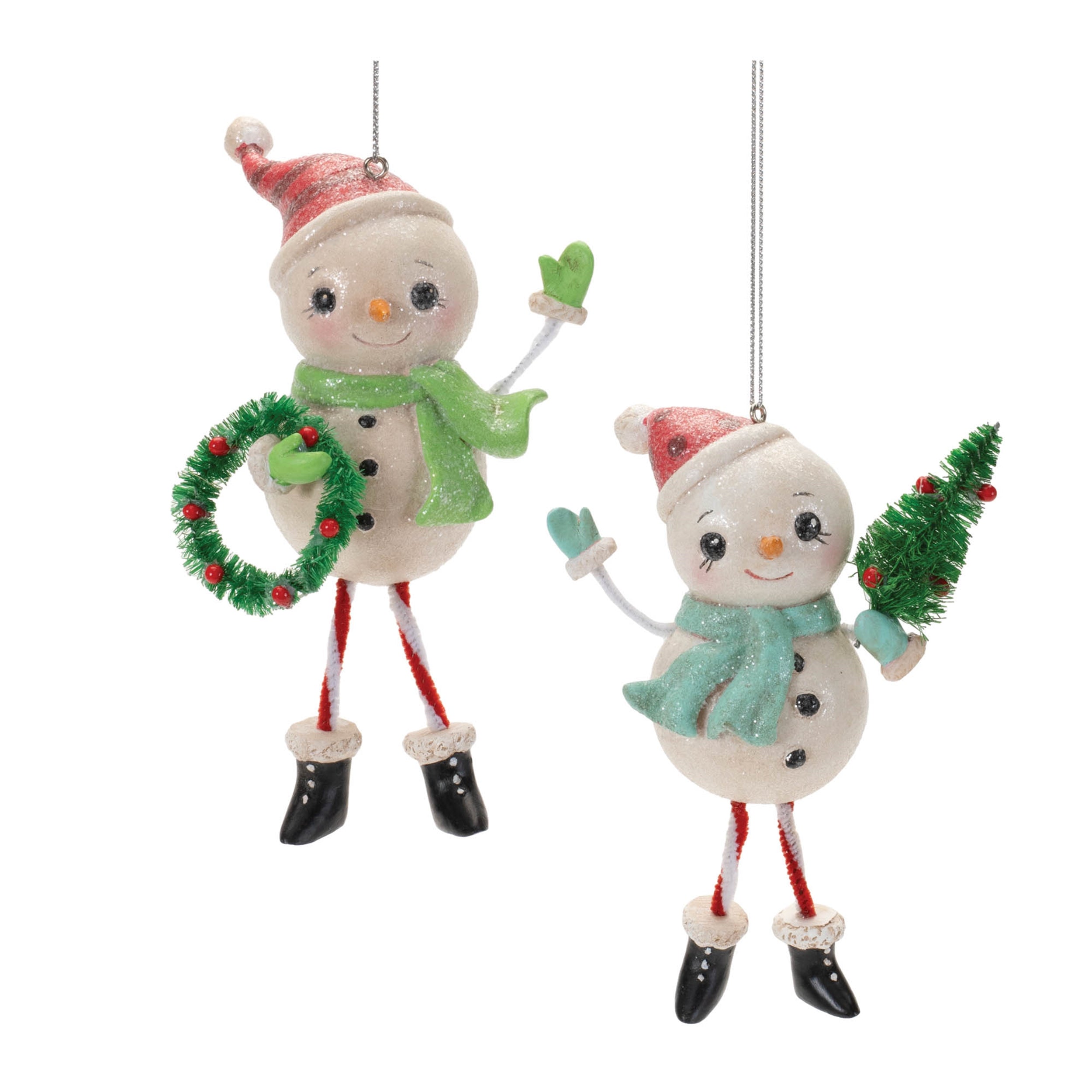 Snowman Ornament (Set of 12) 4"H Resin