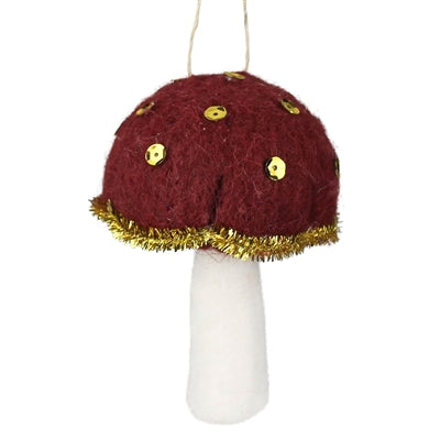 Mushroom Ornament, Felt Dots