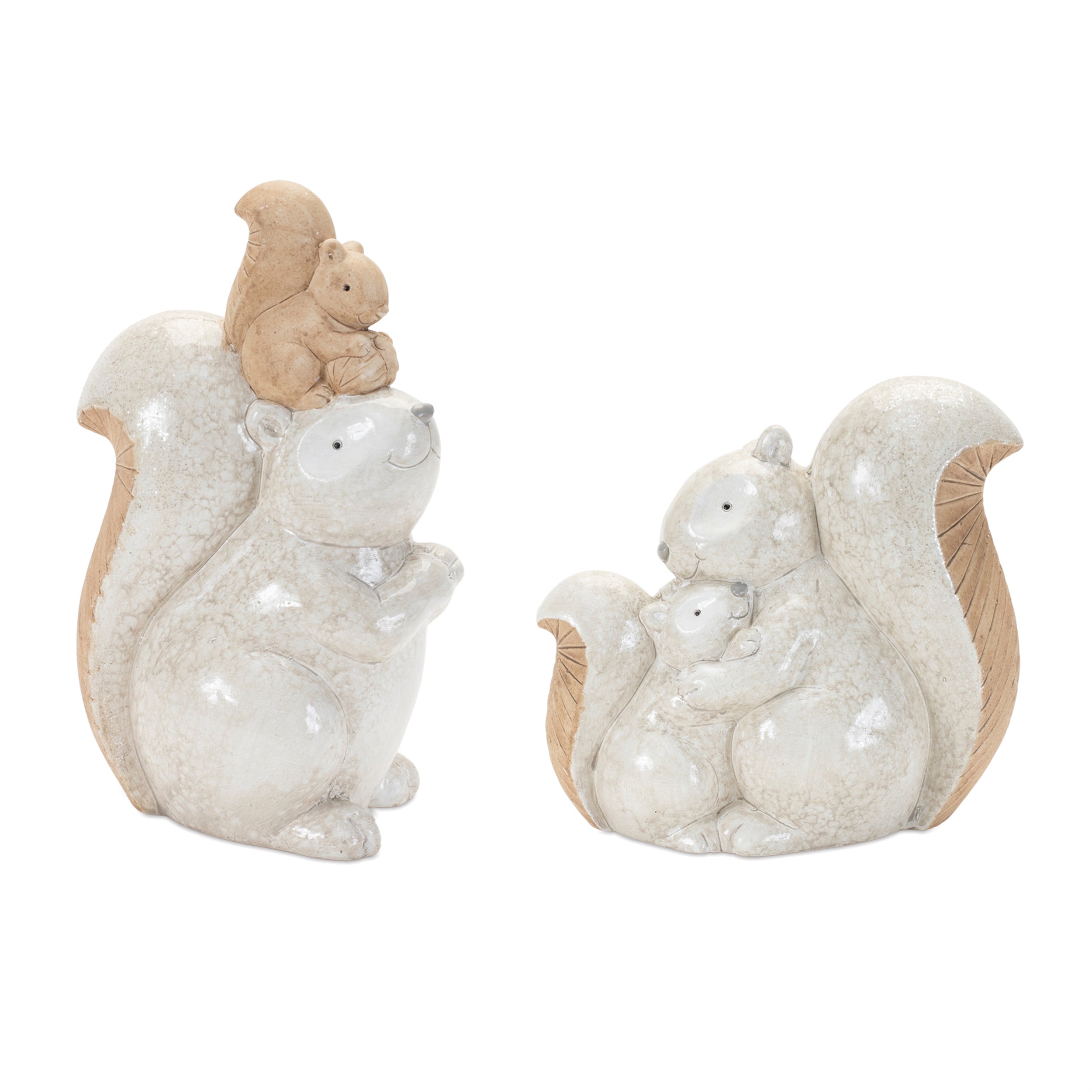 Squirrel (Set of 2) 5.5"H, 8"H Terra Cotta