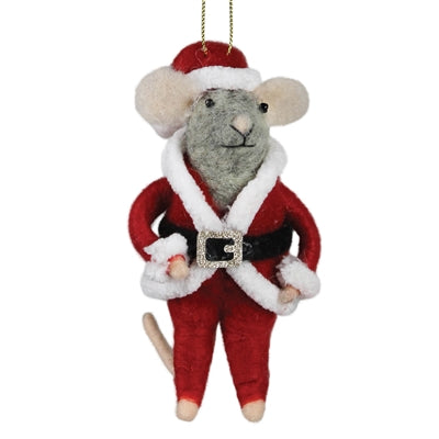 Santa Mouse Ornament, Felt