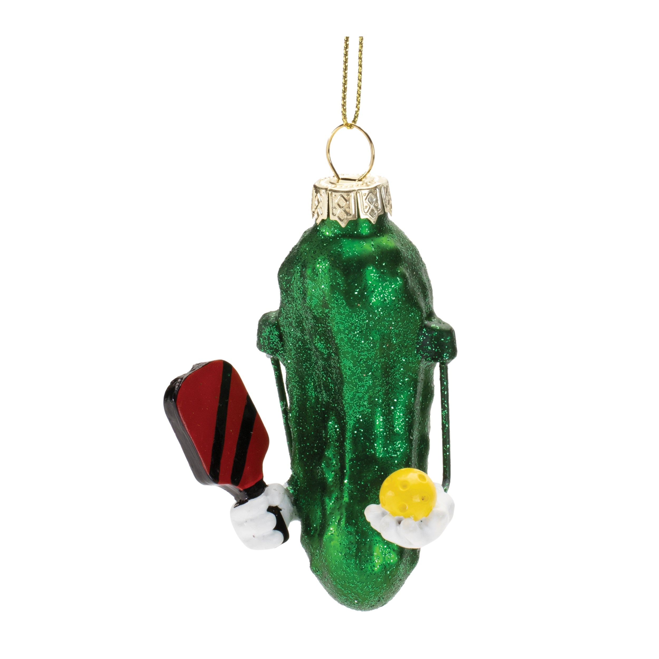 Pickleball Ornament 3.5”H Glass