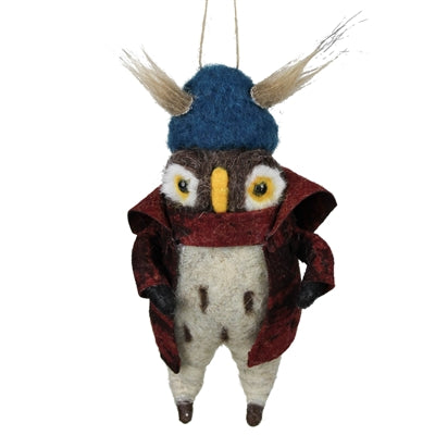 Horned Owl Ornament, Felt