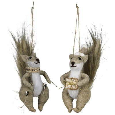 Squirrel Ornaments, Felt, Set/2