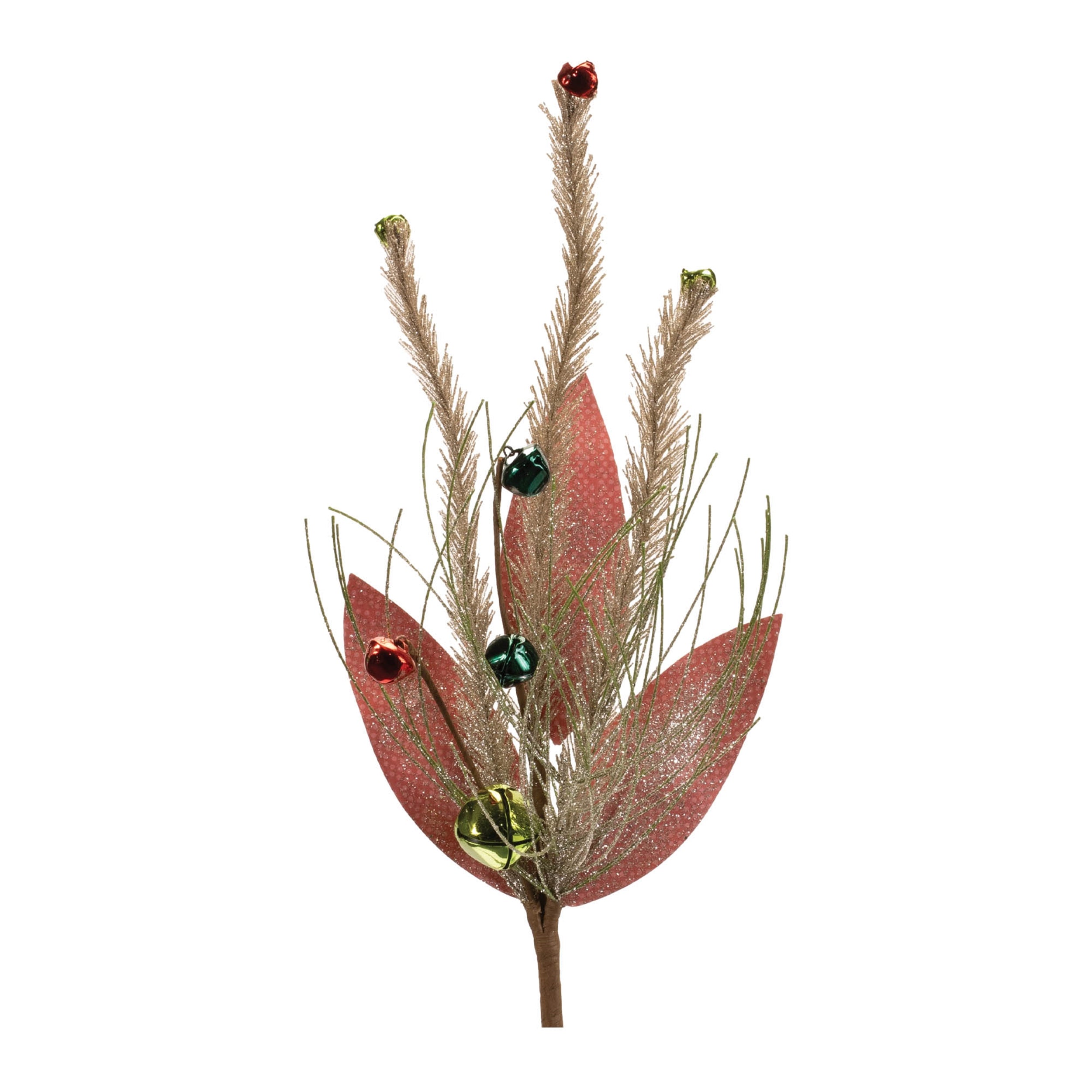 Pine Spray (Set of 6) w/Bells 18"H Plastic/Wire