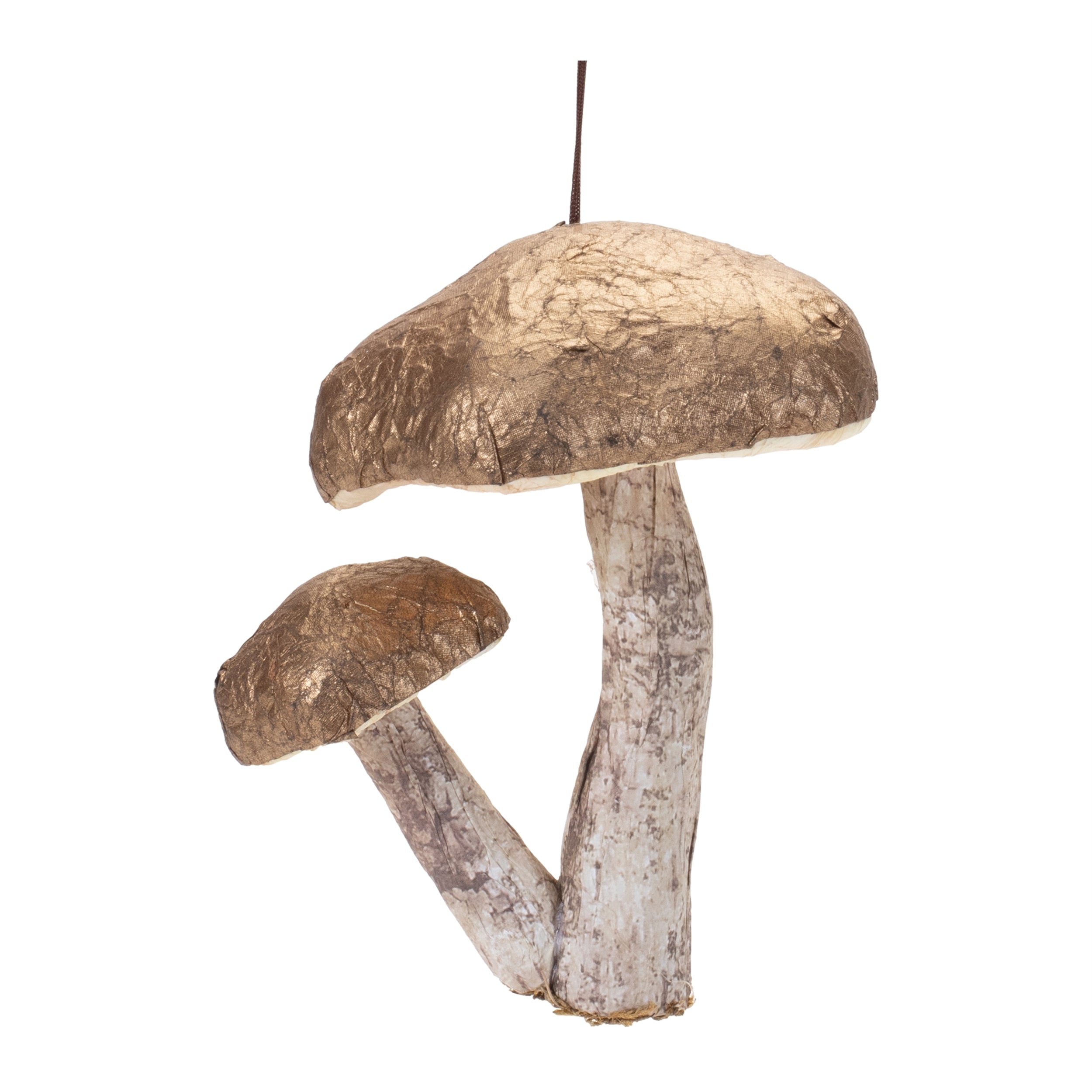 Double Mushroom Ornament 4.75”H Foam/Paper