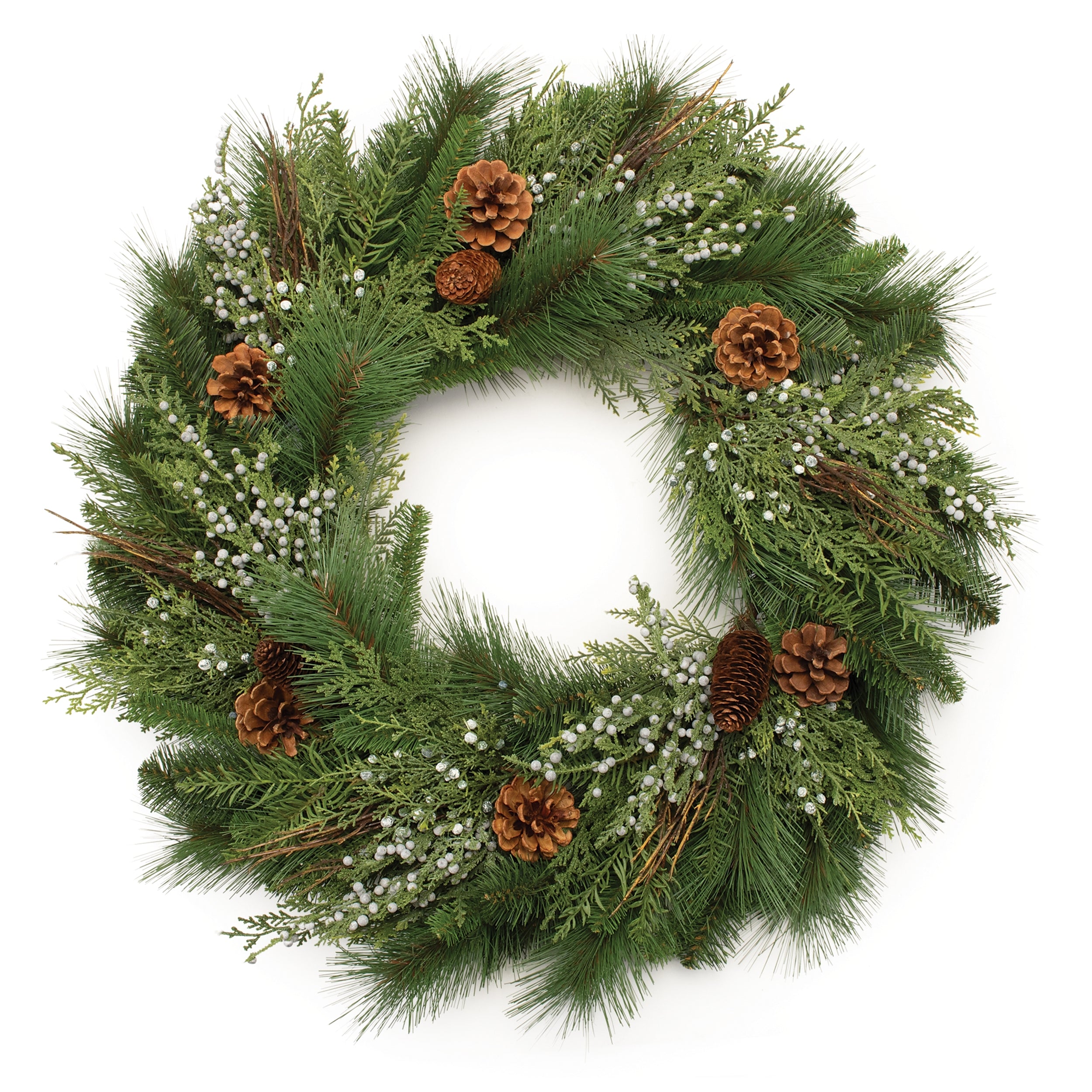 Mixed Pine Wreath 30”D PVC