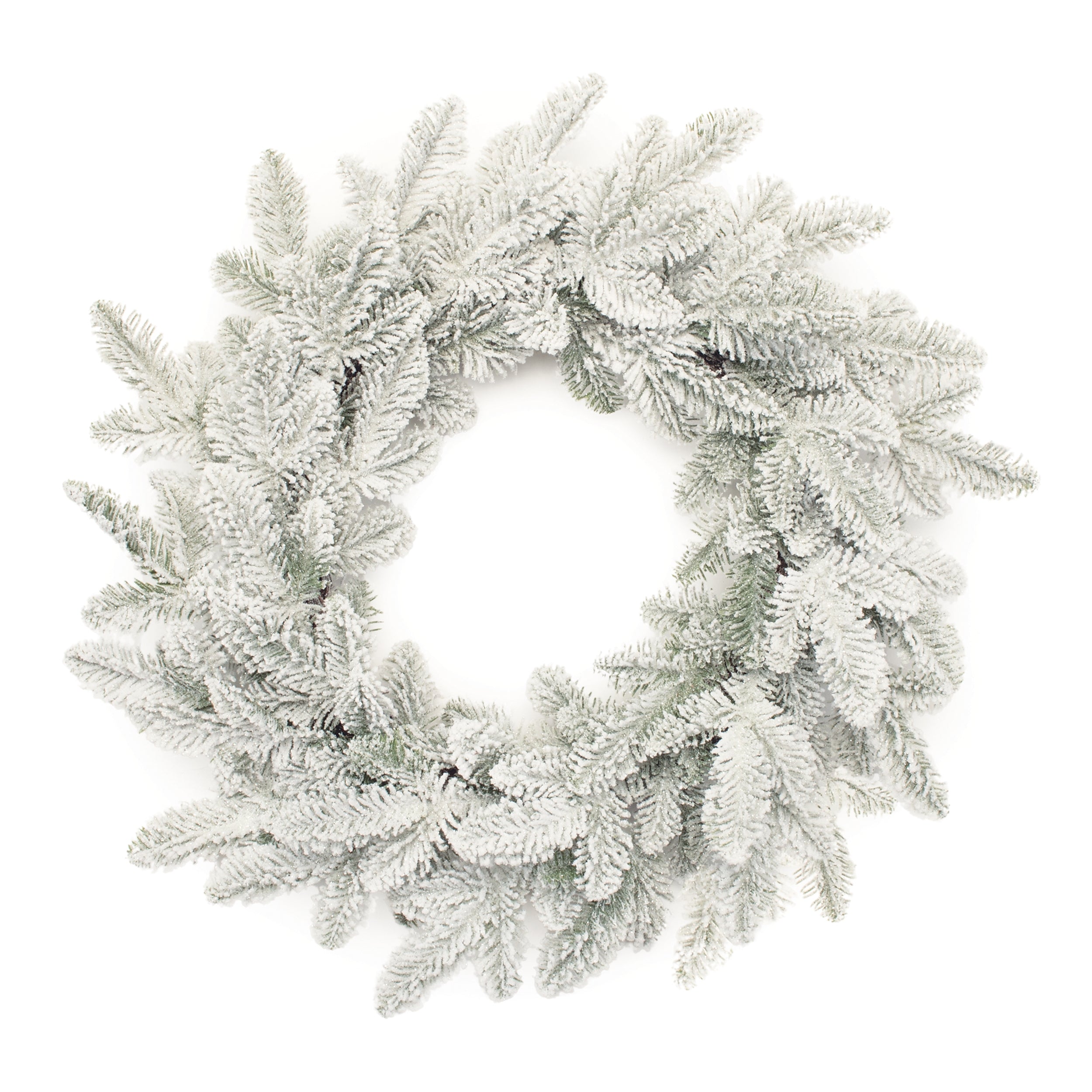 Flocked Pine Wreath 24”D