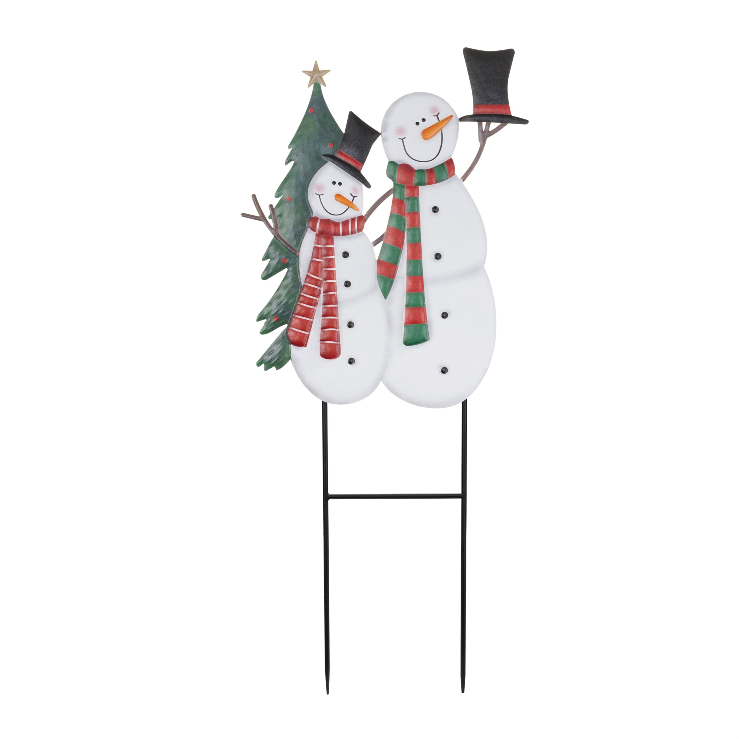Double Snowman Stake 39”H Iron