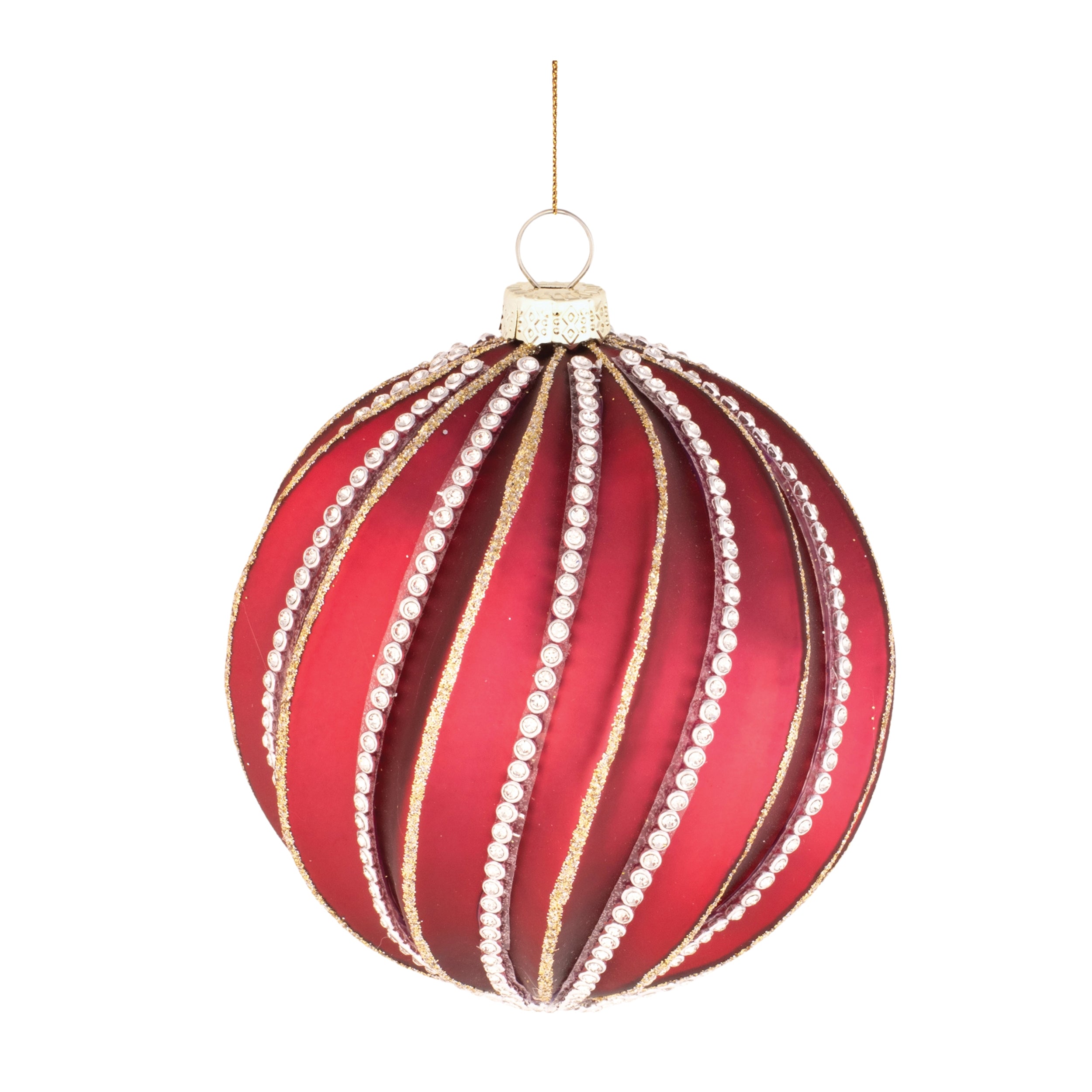 Ball Ornament 4”D Glass