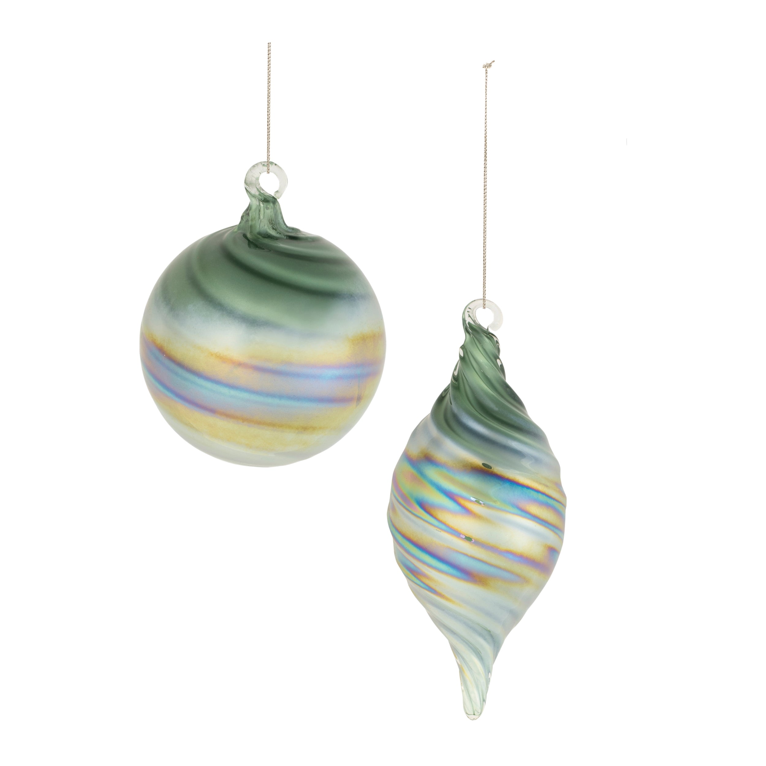 Ornament (2 Asst) 4"D, 6"H Glass