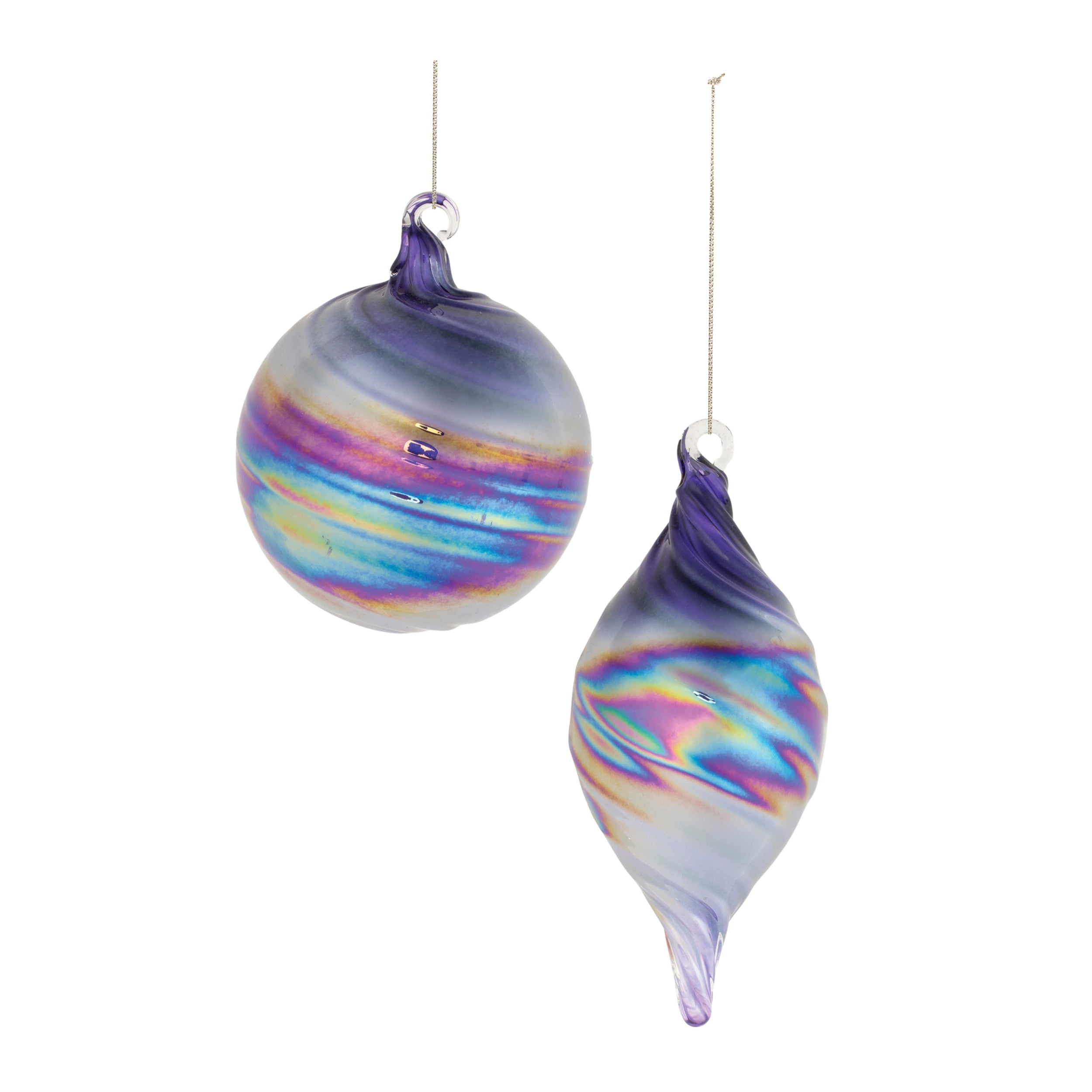 Ornament (2 Asst) 4"D, 6"H Glass