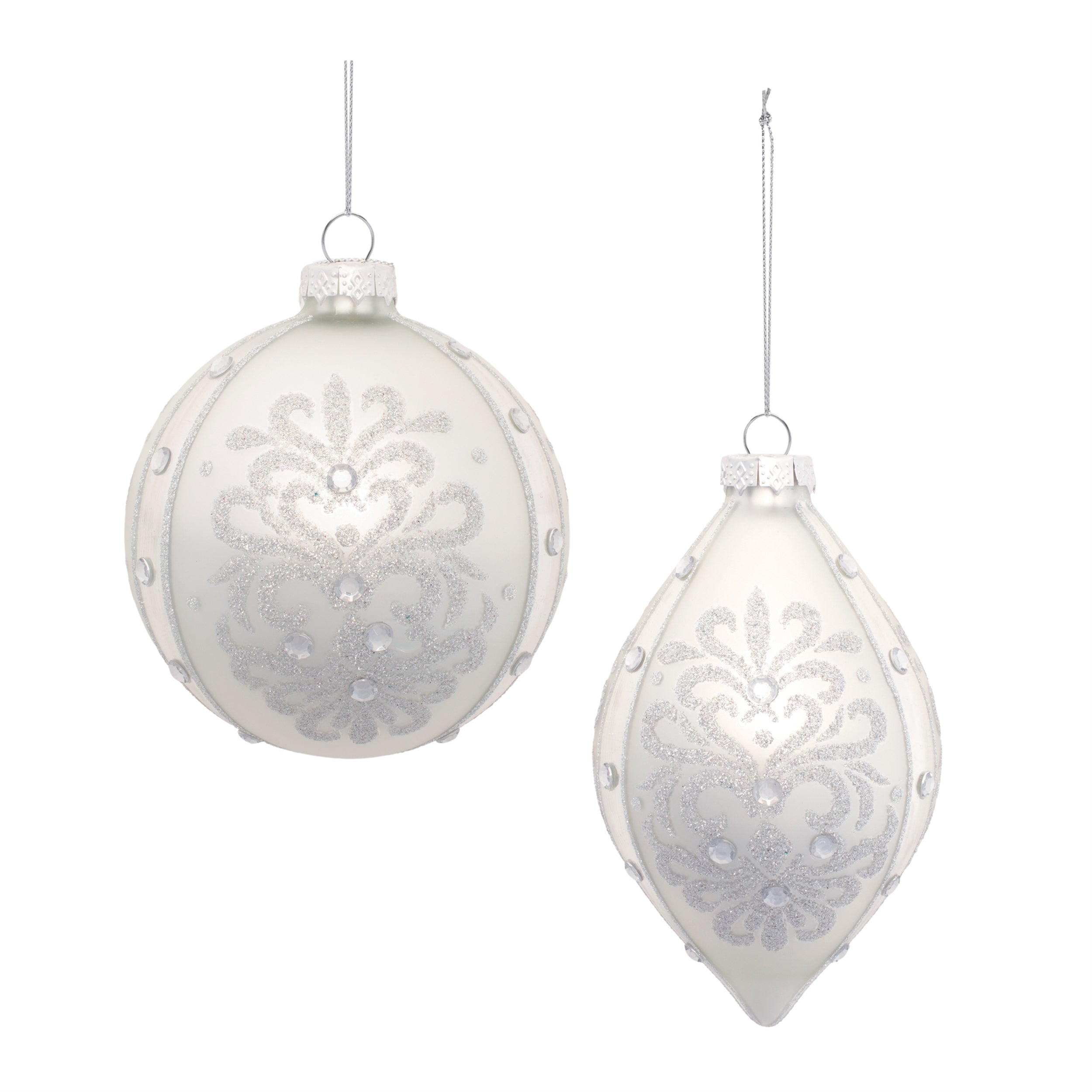 Ornament (2 Asst) 4"D, 5"H Glass