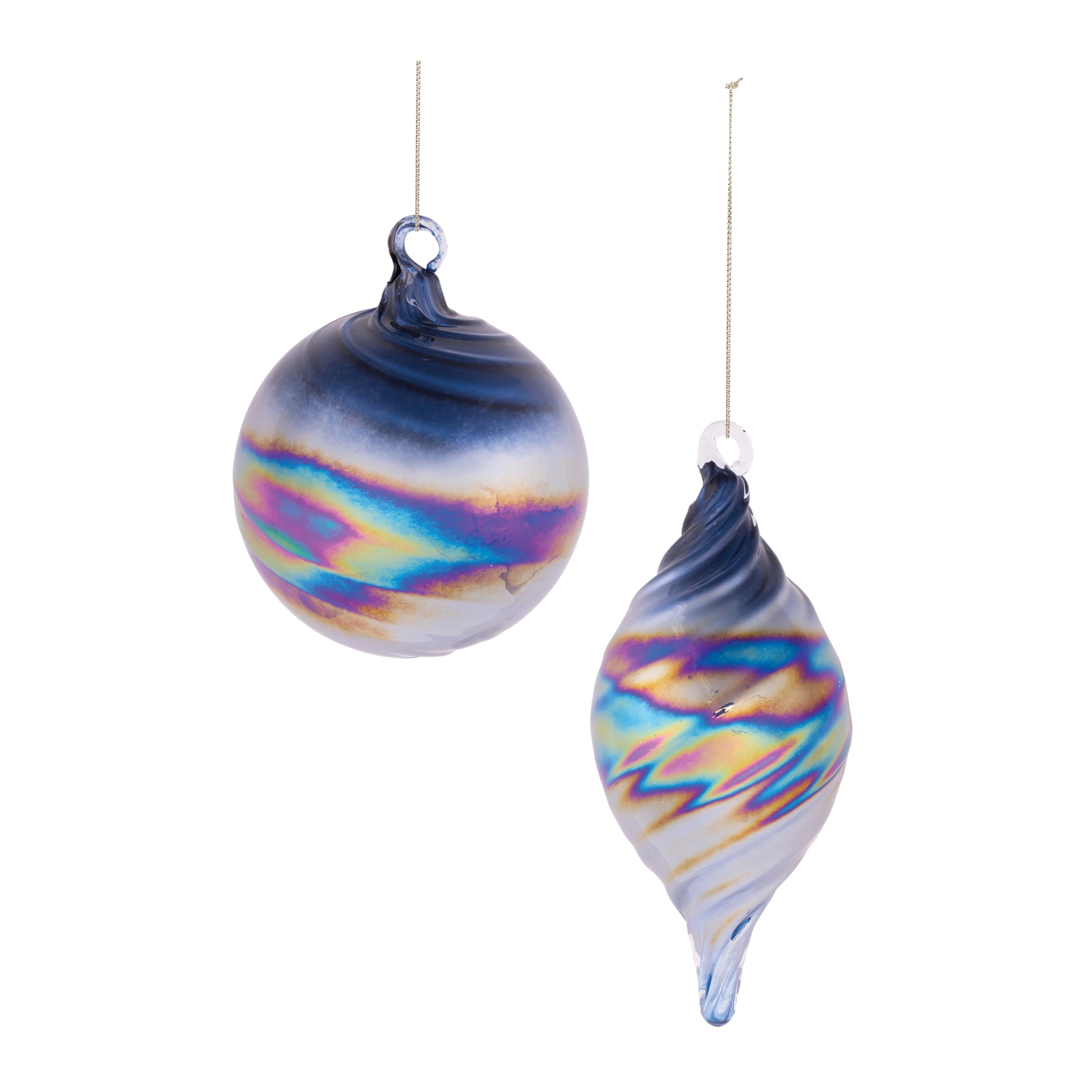 Ornament (2 Asst) 3.5"D, 6"H Glass