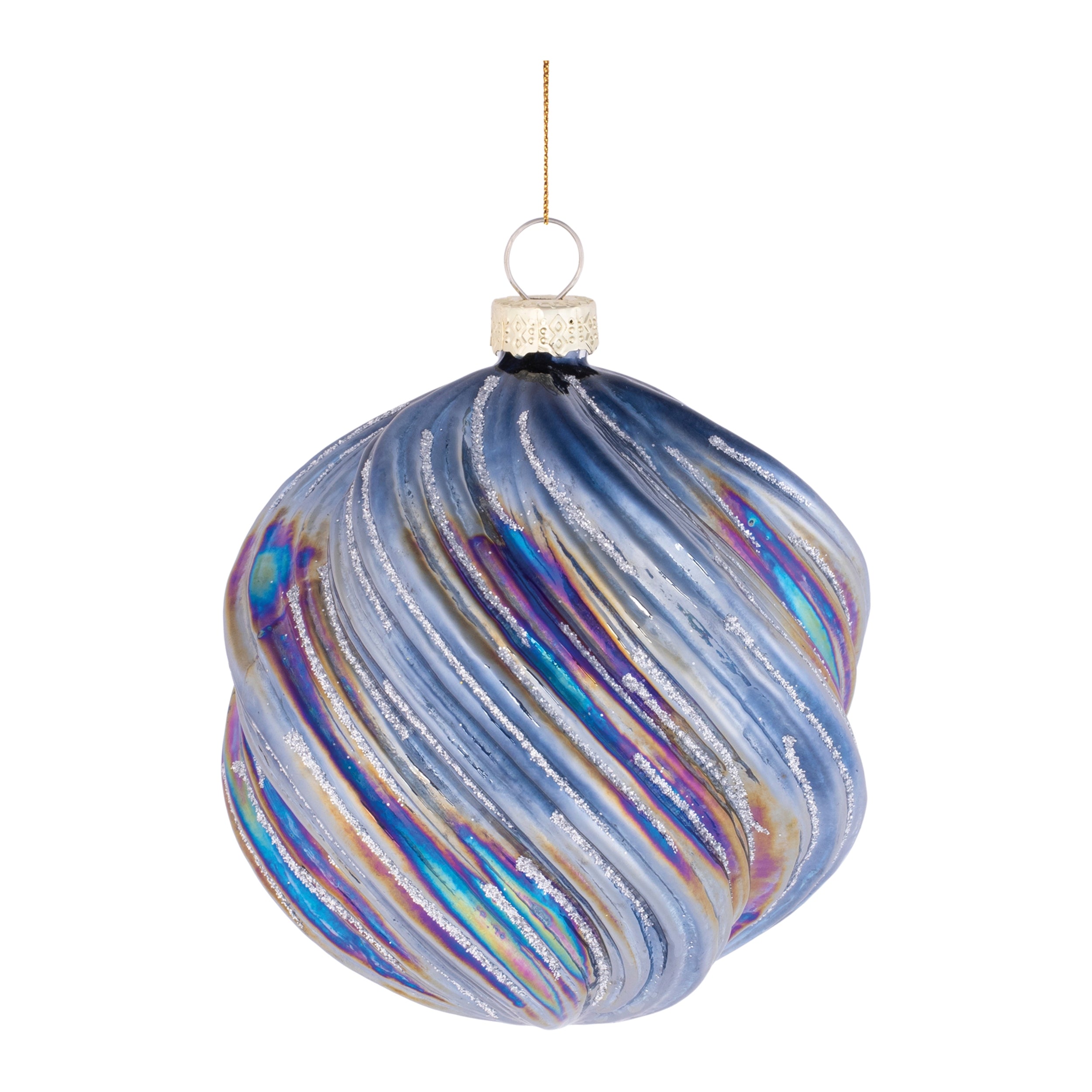 Ball Ornament 4”D Glass