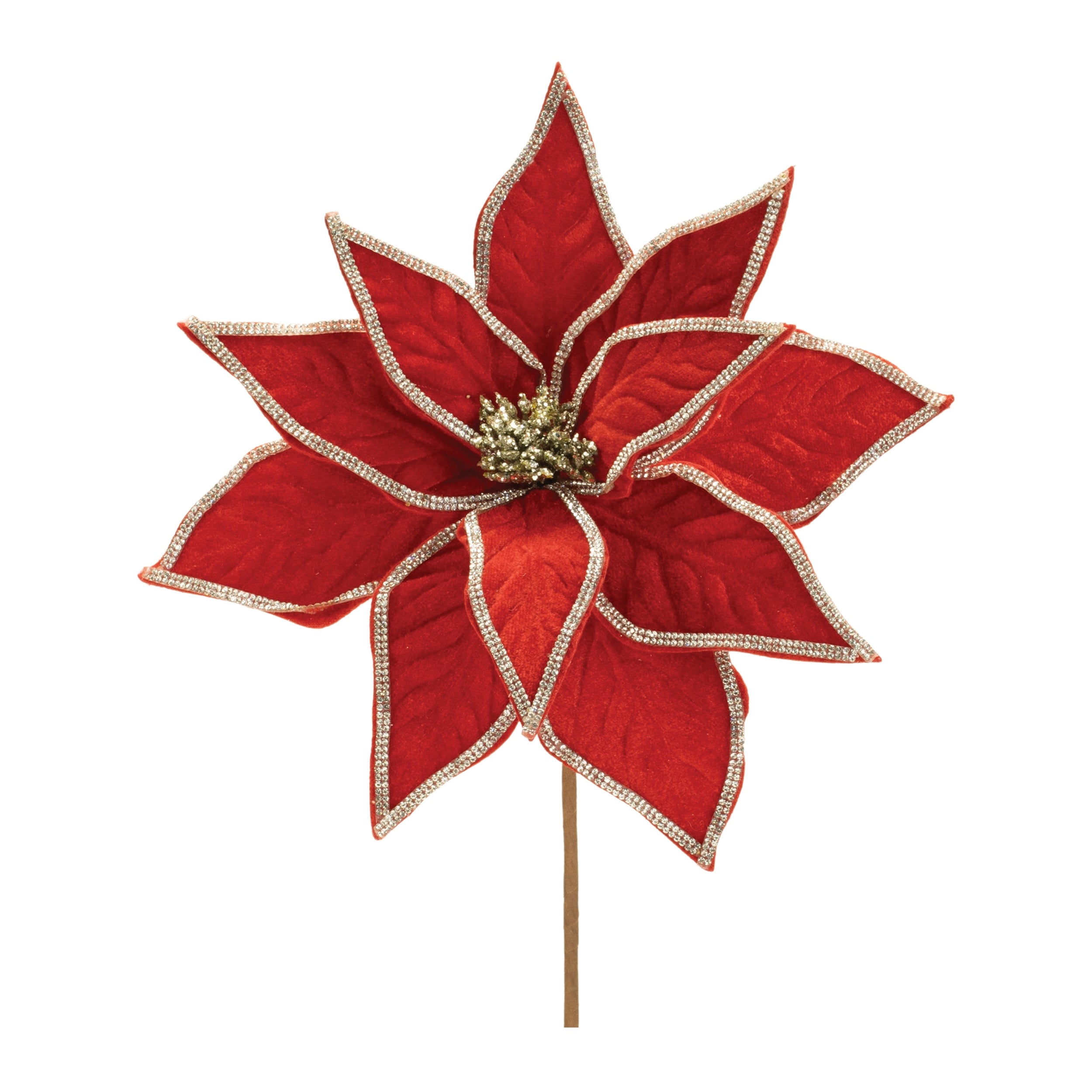 Poinsettia Stem 15”H Polyester