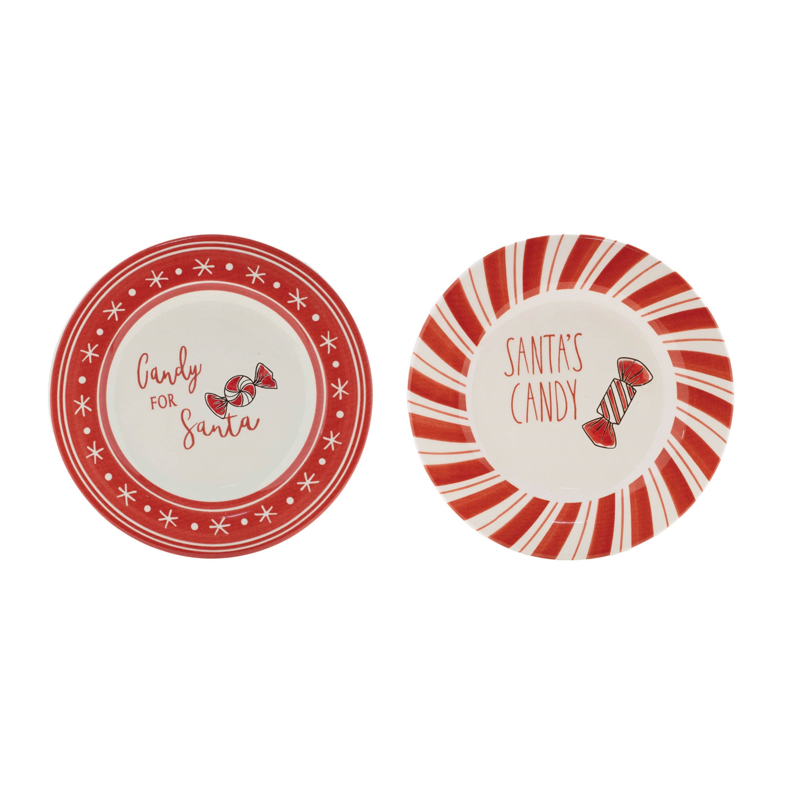 Santa Candy Plate (Set of 4) 8"D Ceramic