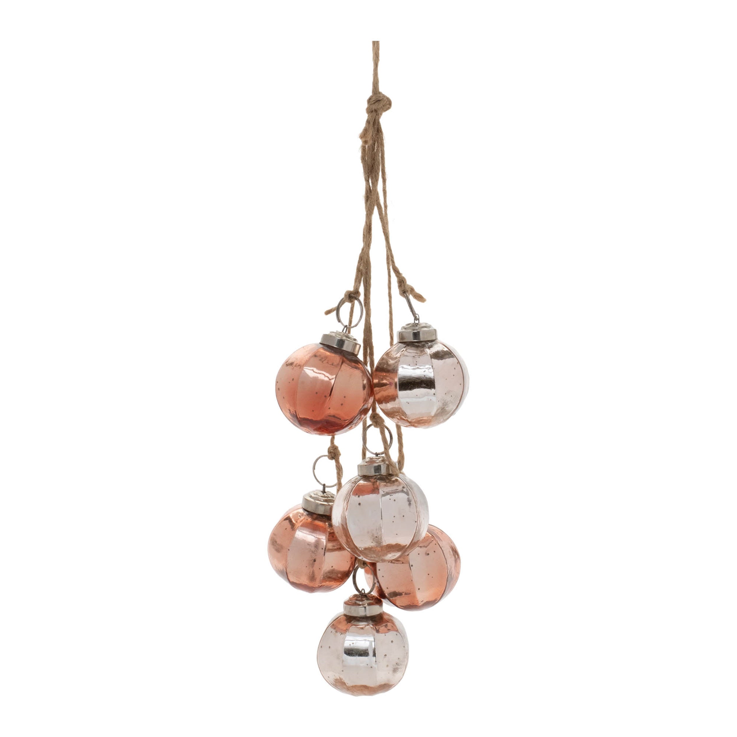 Mini Ornament Cluster (Set of 2) 16"H Glass/Jute