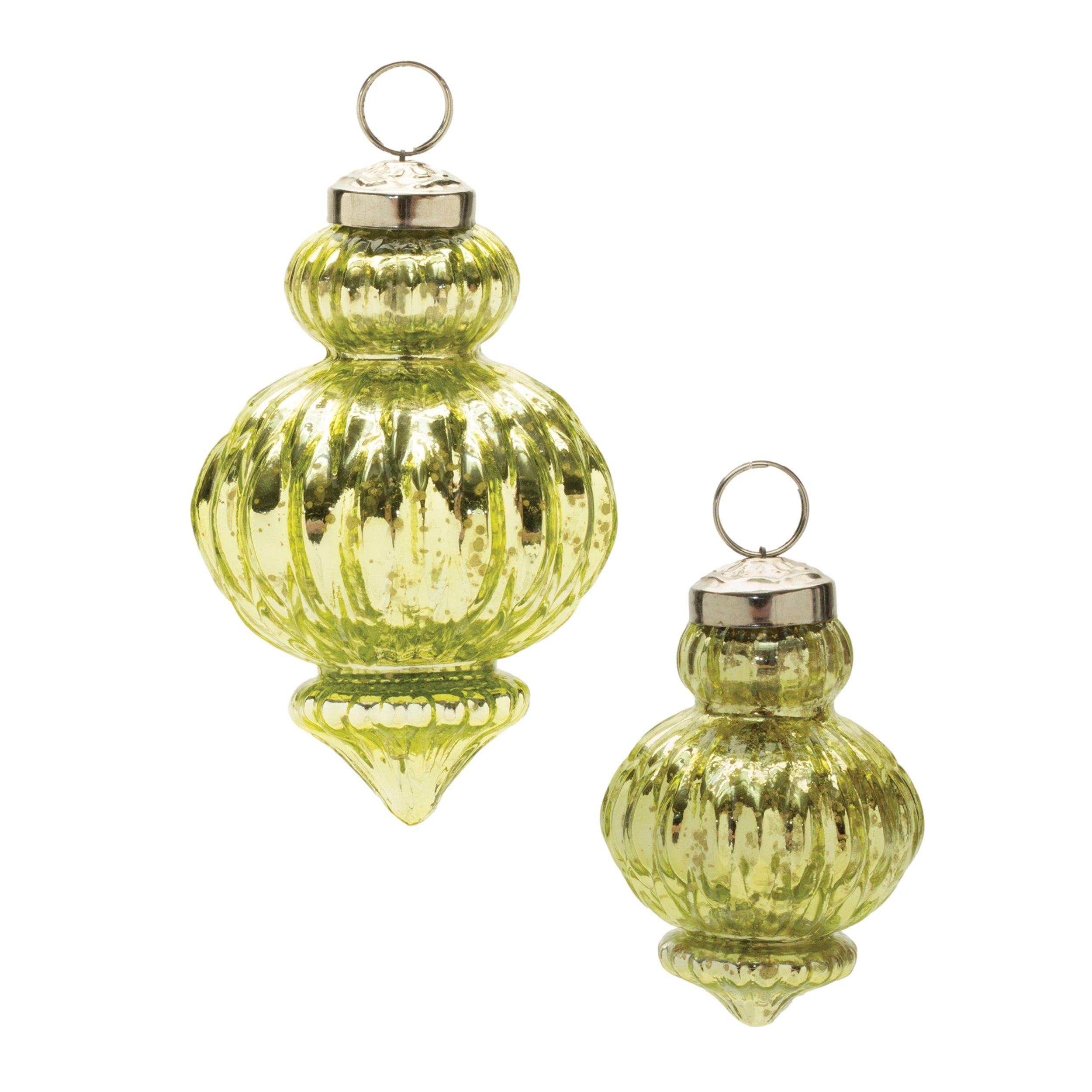 Ornament (Set of 2) 3"H, 4"H Glass