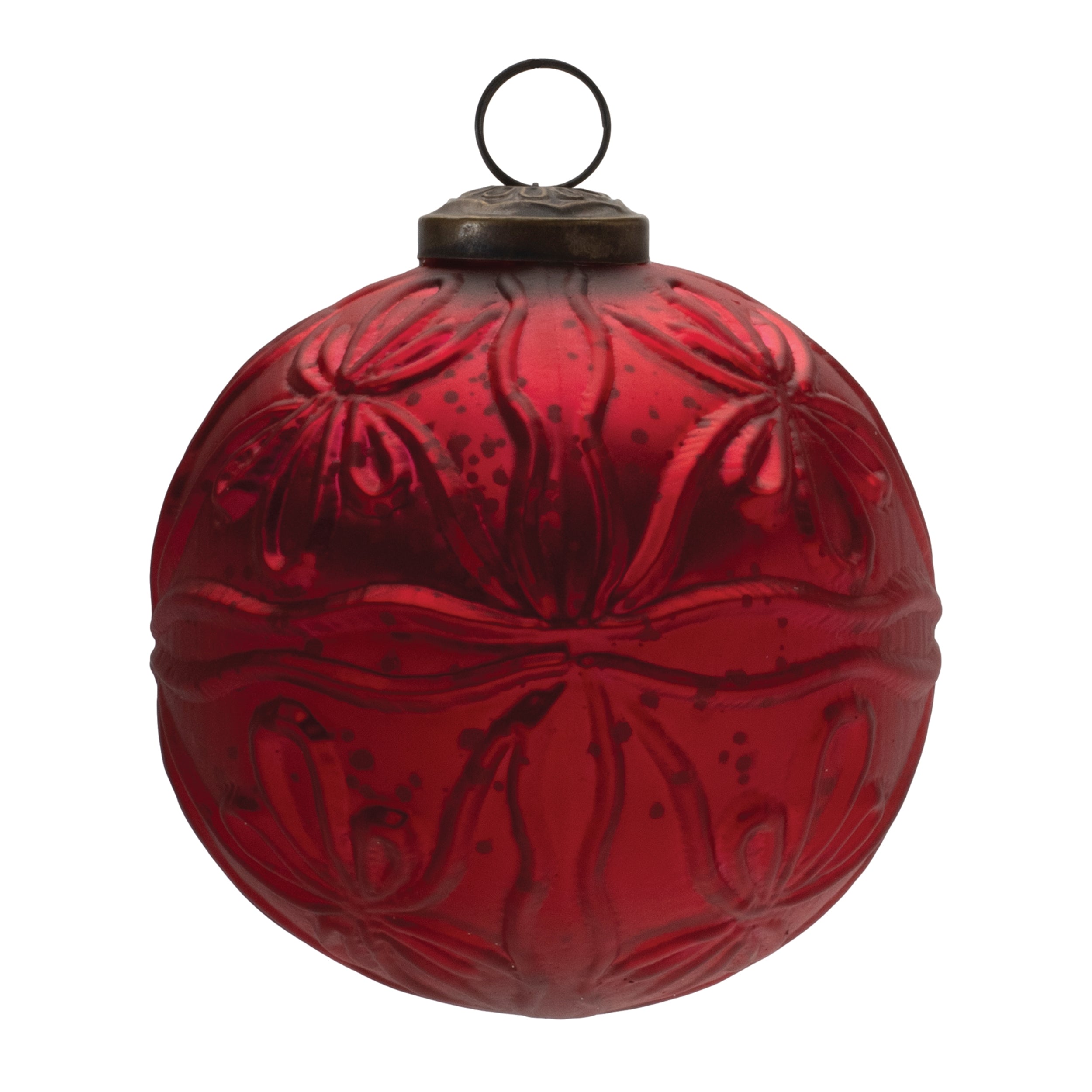 Ball Ornament 4”D Glass