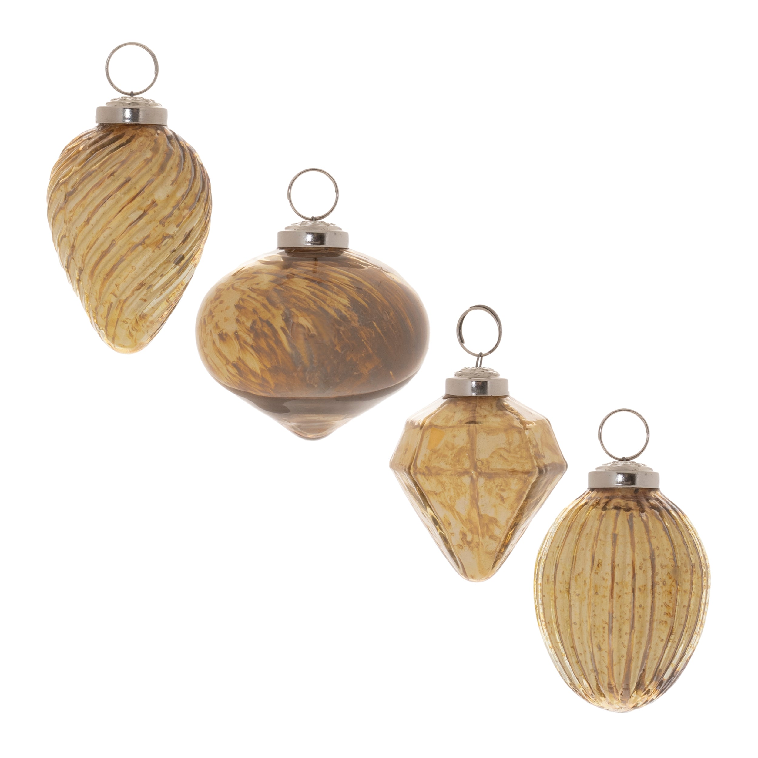 Ornament (4 Asst) 3”H Glass