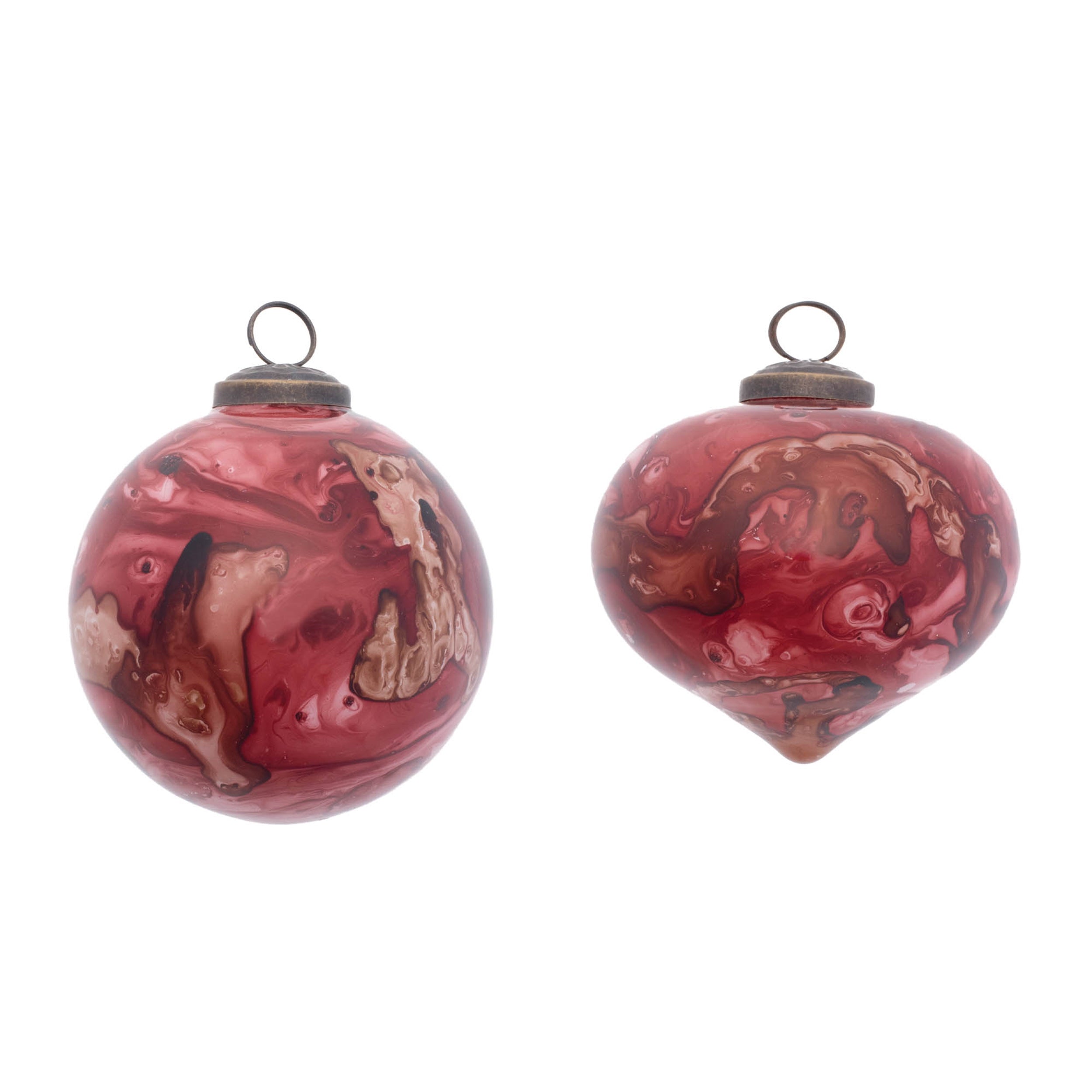 Ornament (Set of 6) 3"D , 4"H Glass