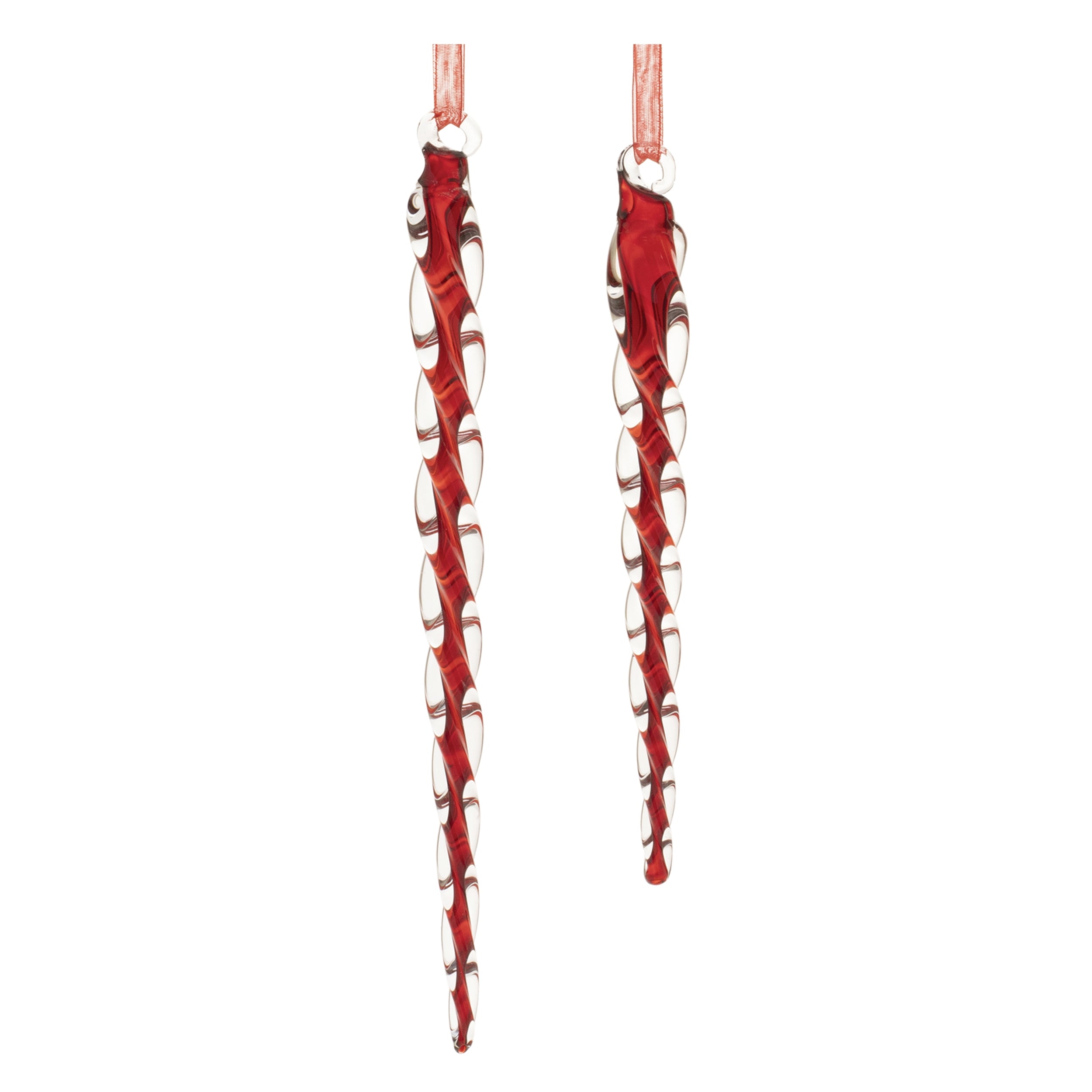 Icicle Ornament (Set of 2) 6.5"H, 8.5"H Glass
