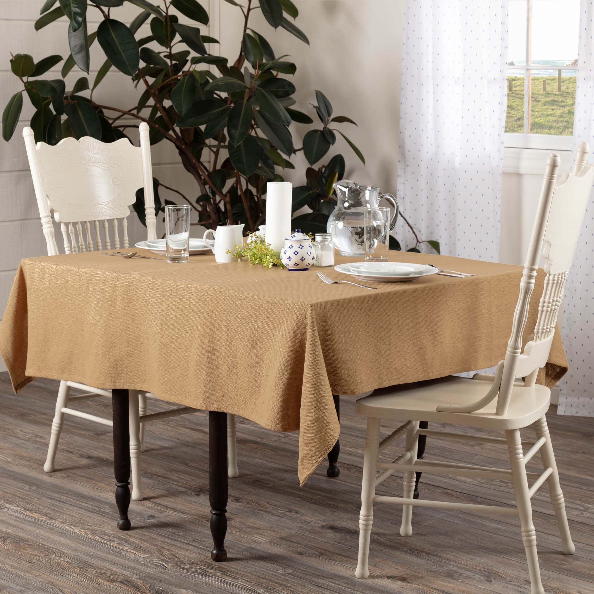 Burlap Natural Table Cloth