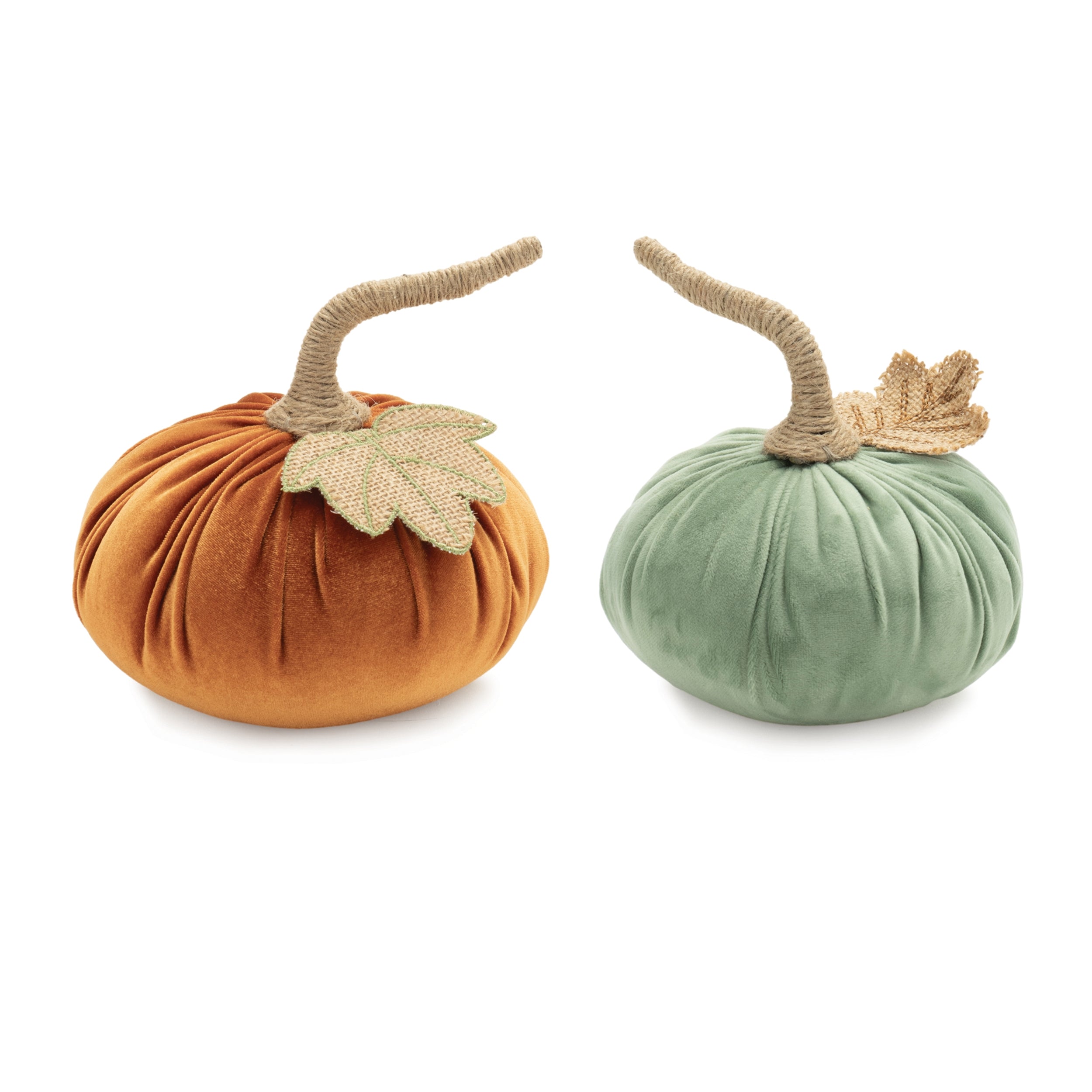 Pumpkin (2 Asst) 6.5"D x 5.5"H, 6.75"D x 6"H Polyester