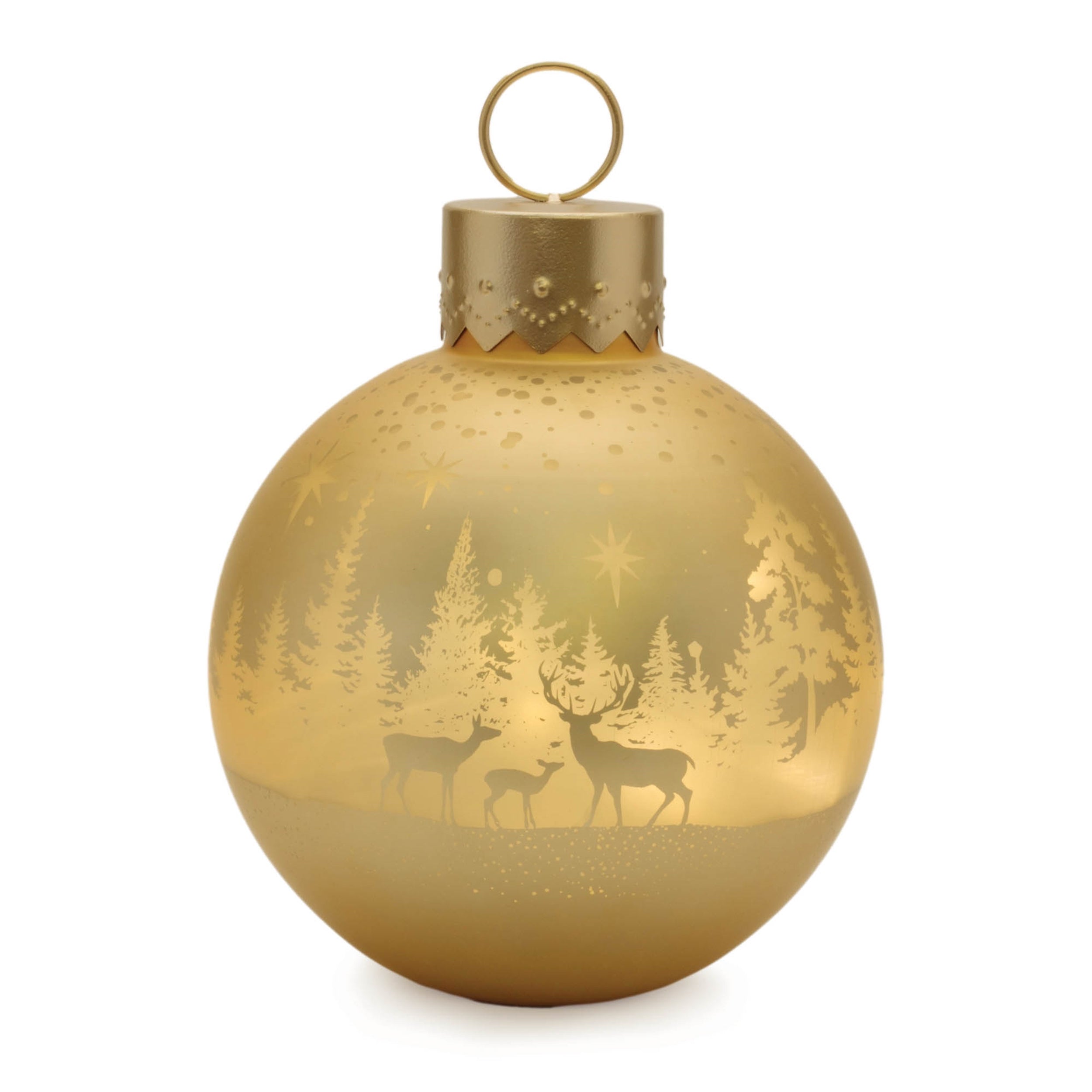LED Ornament Décor 9.5"D x 11"H Glass 3 AAA Batteries Not Included