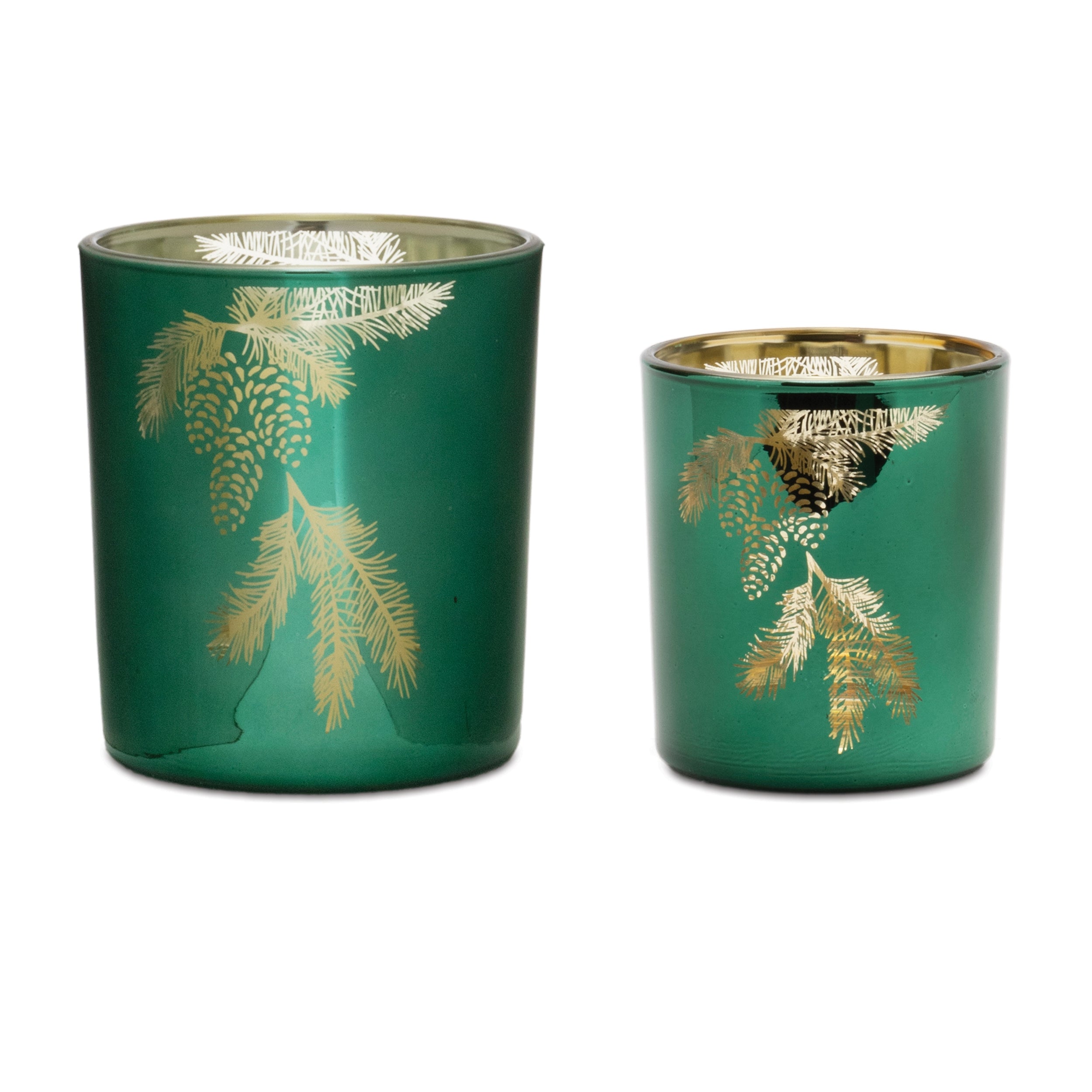 Candle Holder (Set of 2) 2.5"D x 3"H, 3"D x 3.75"H Glass