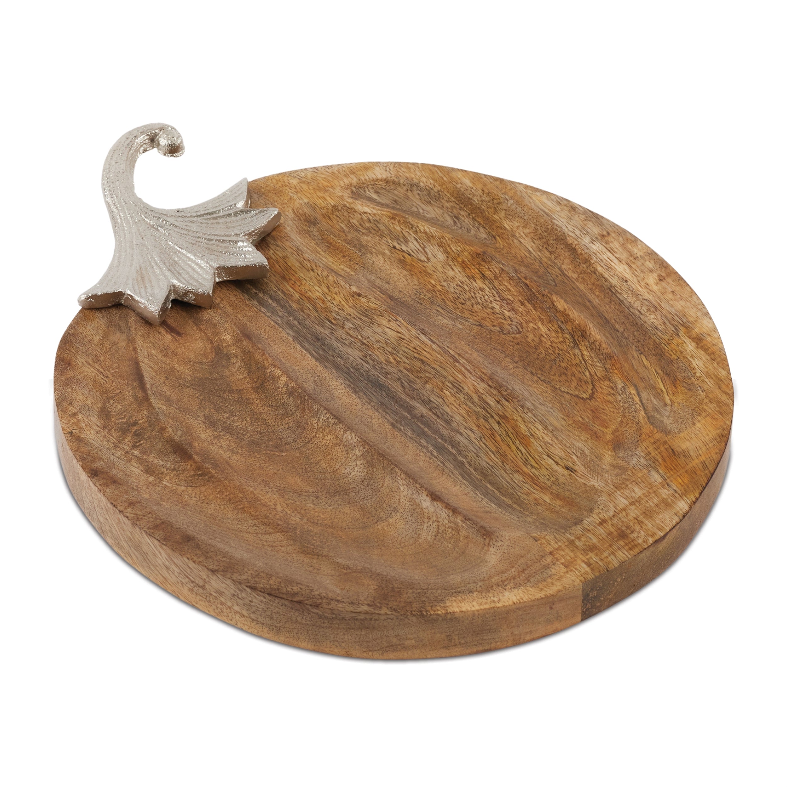 Pumpkin Plate 14"L x 12"W x 1"H Wood/Aluminum