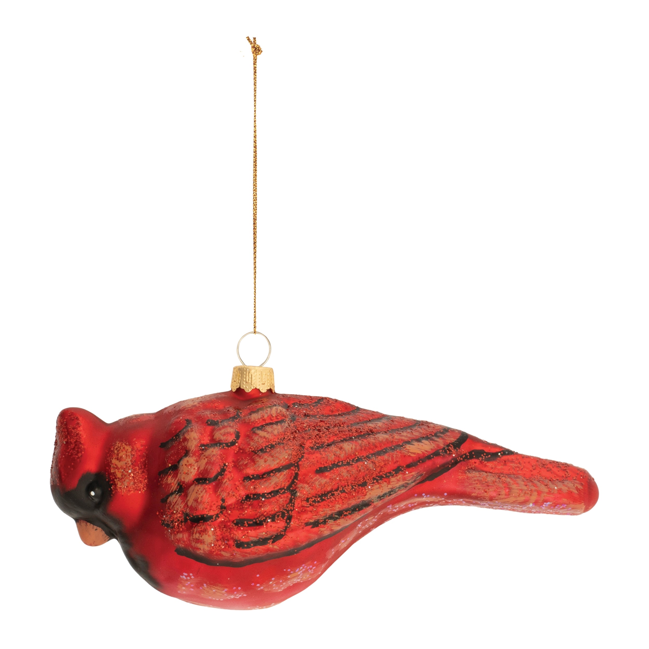 Cardinal Ornament 6"Lx 2.5"H Glass