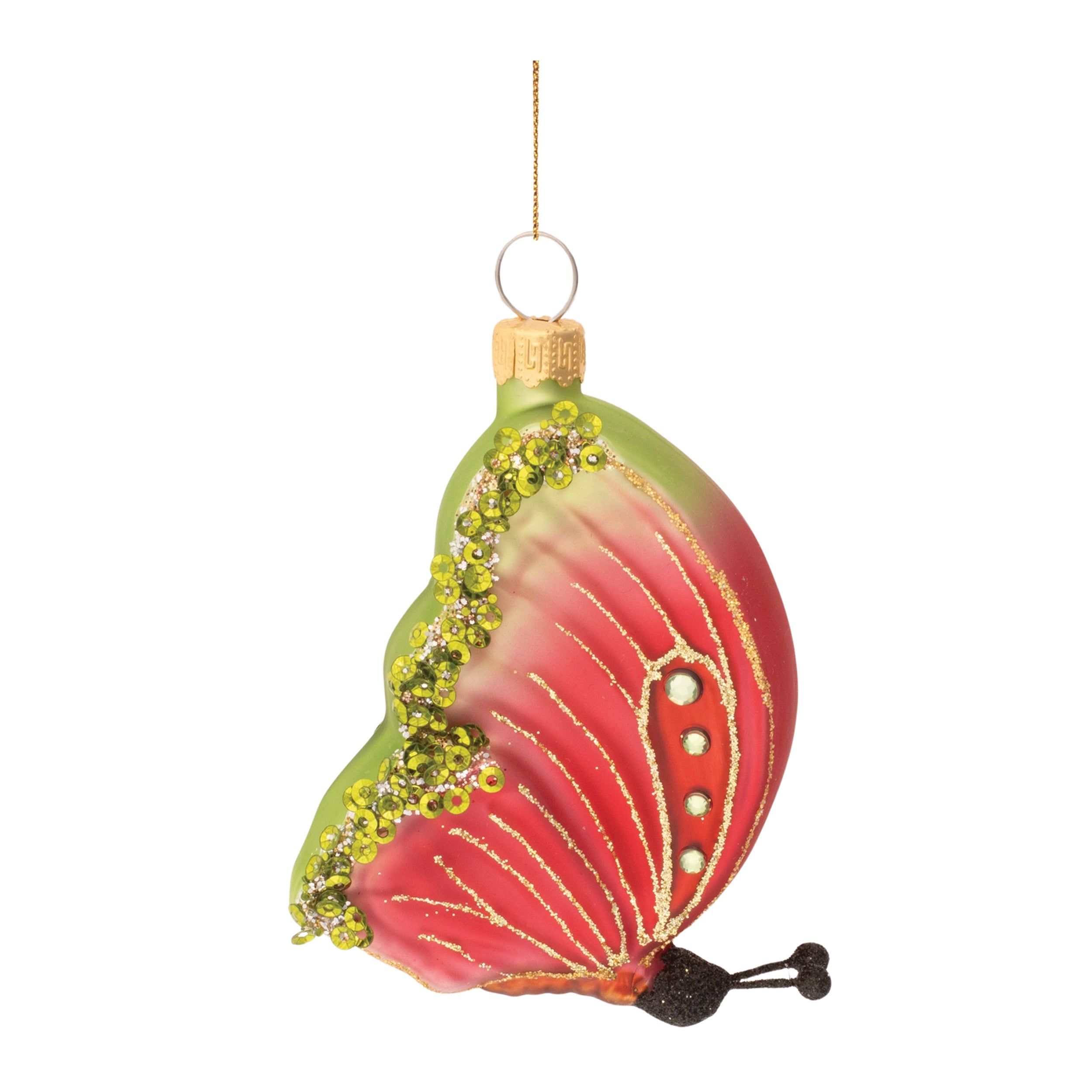 Butterfly Ornament 3.25”H Glass
